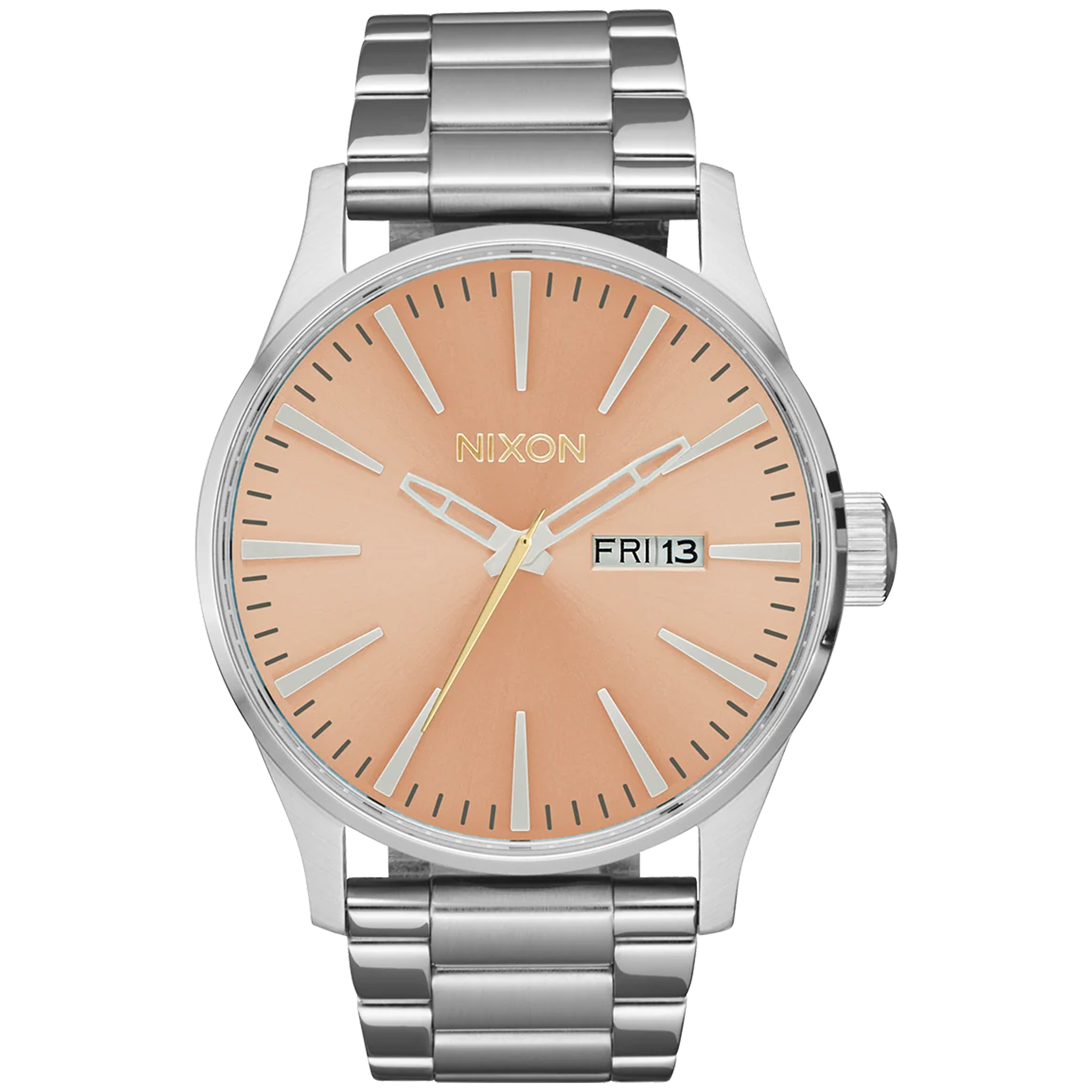 Nixon Sentry SS 42mm - Silver/Coral