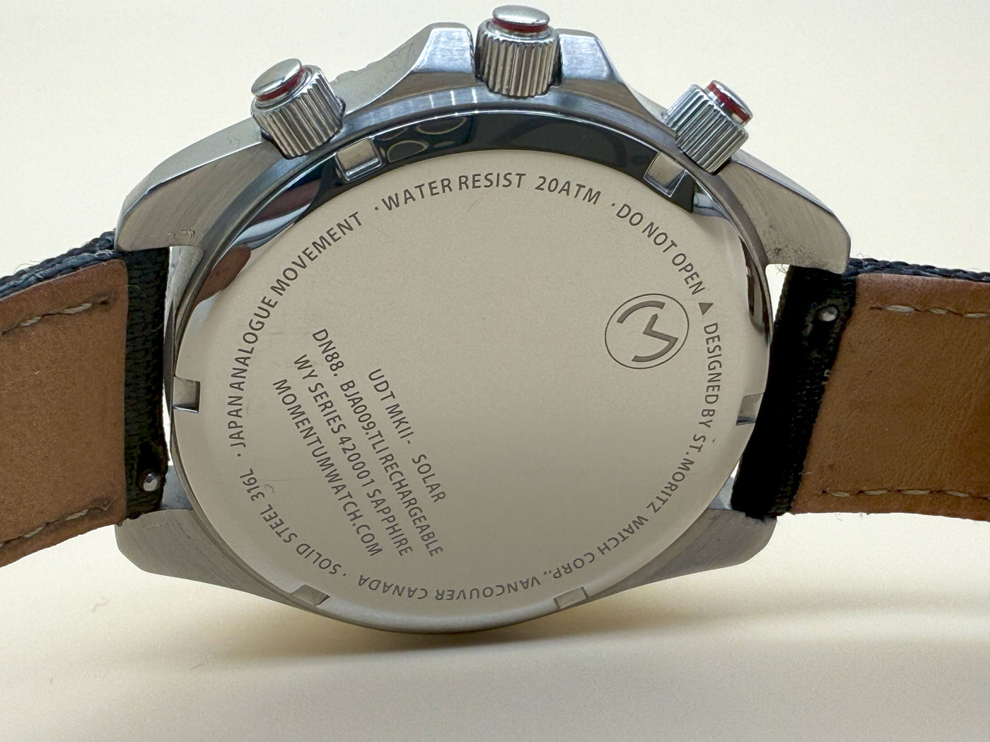 Momentum UDT SS Solar - Arabic Numerals - Black Dial