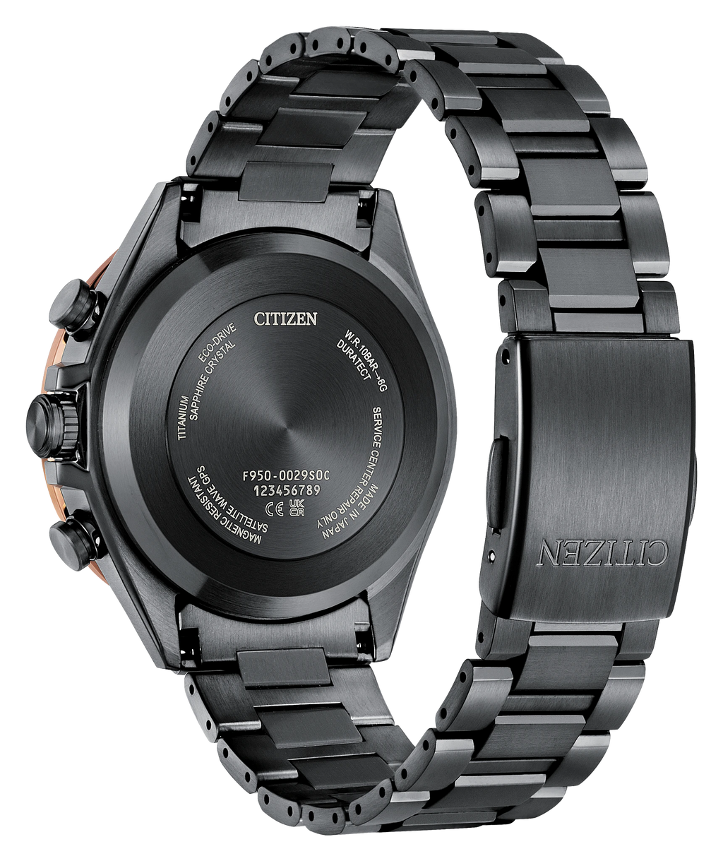 Citizen Attesa CC4074-61W case back and bracelet