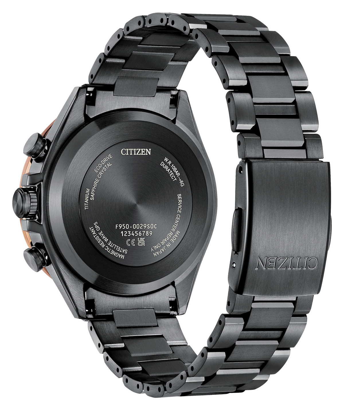 Citizen Attesa CC4074-61W case back and bracelet