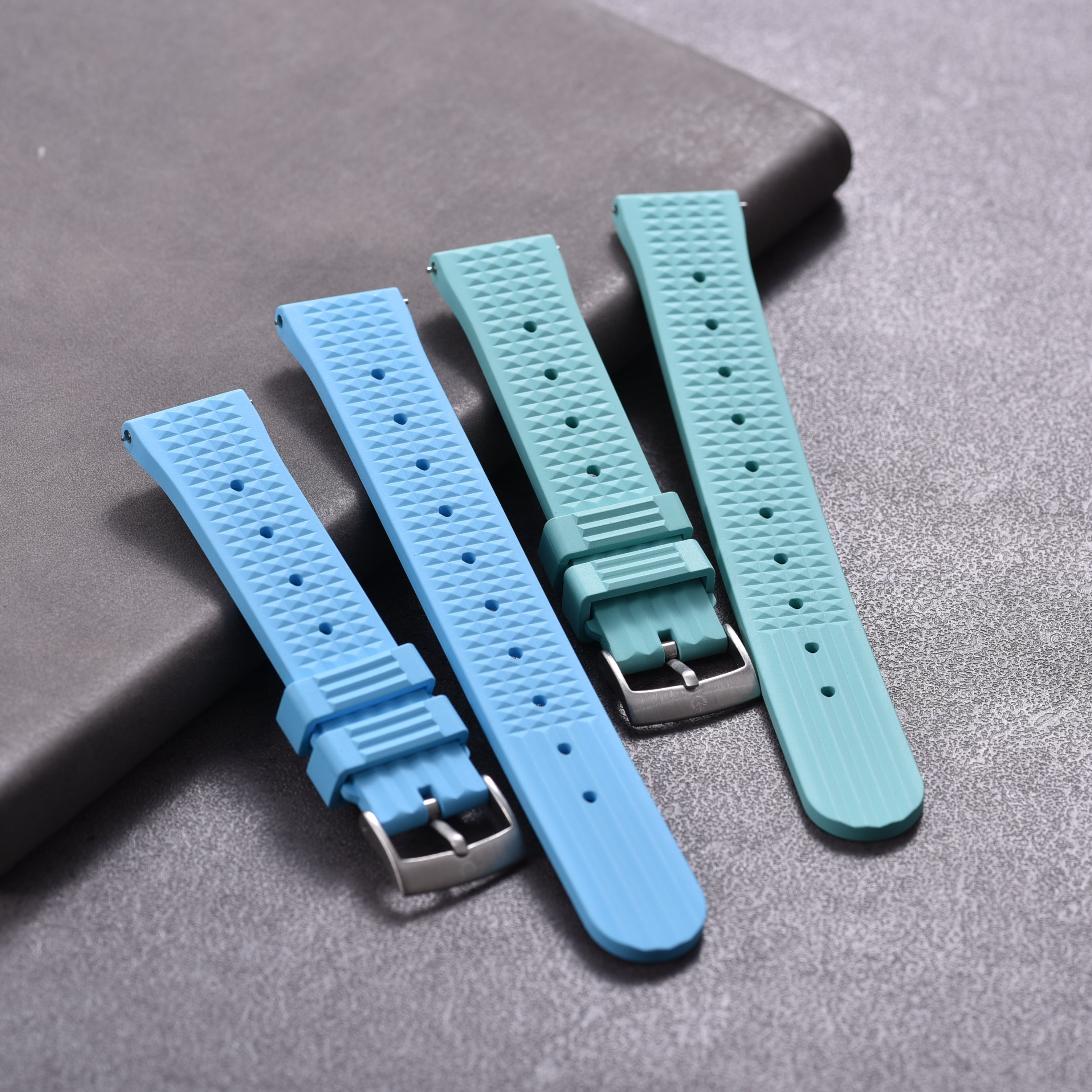 Halifax Watch Bands - Seiko Style Waffle FKM Rubber Strap