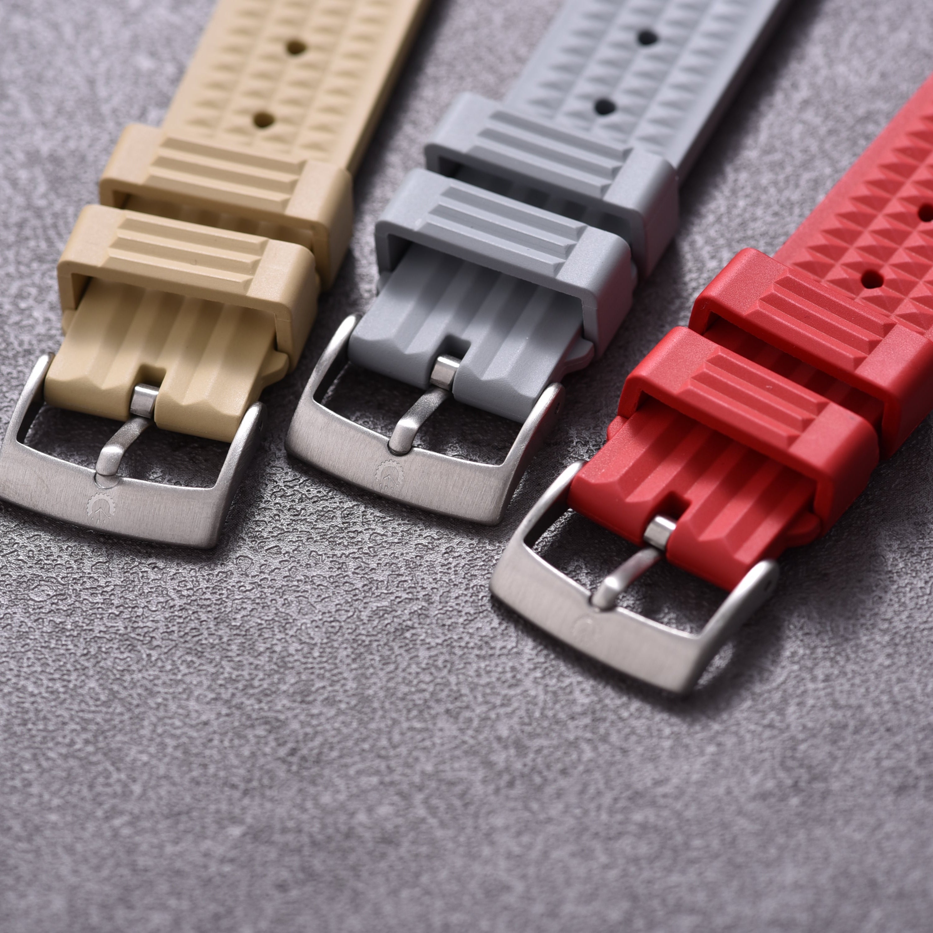 Halifax Watch Bands - Seiko Style Waffle FKM Rubber Strap