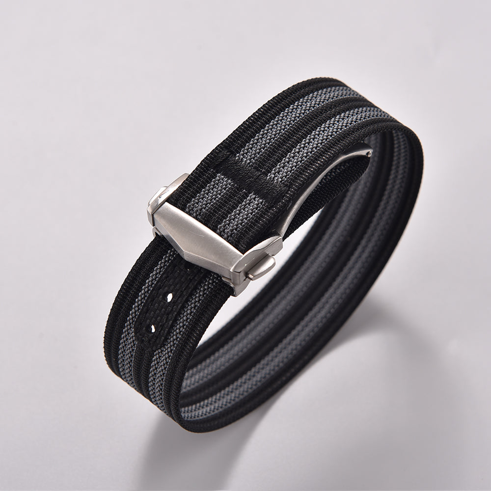 Single-Pass NATO Watch Strap with Deployant Clasp Halifax Watch Bands