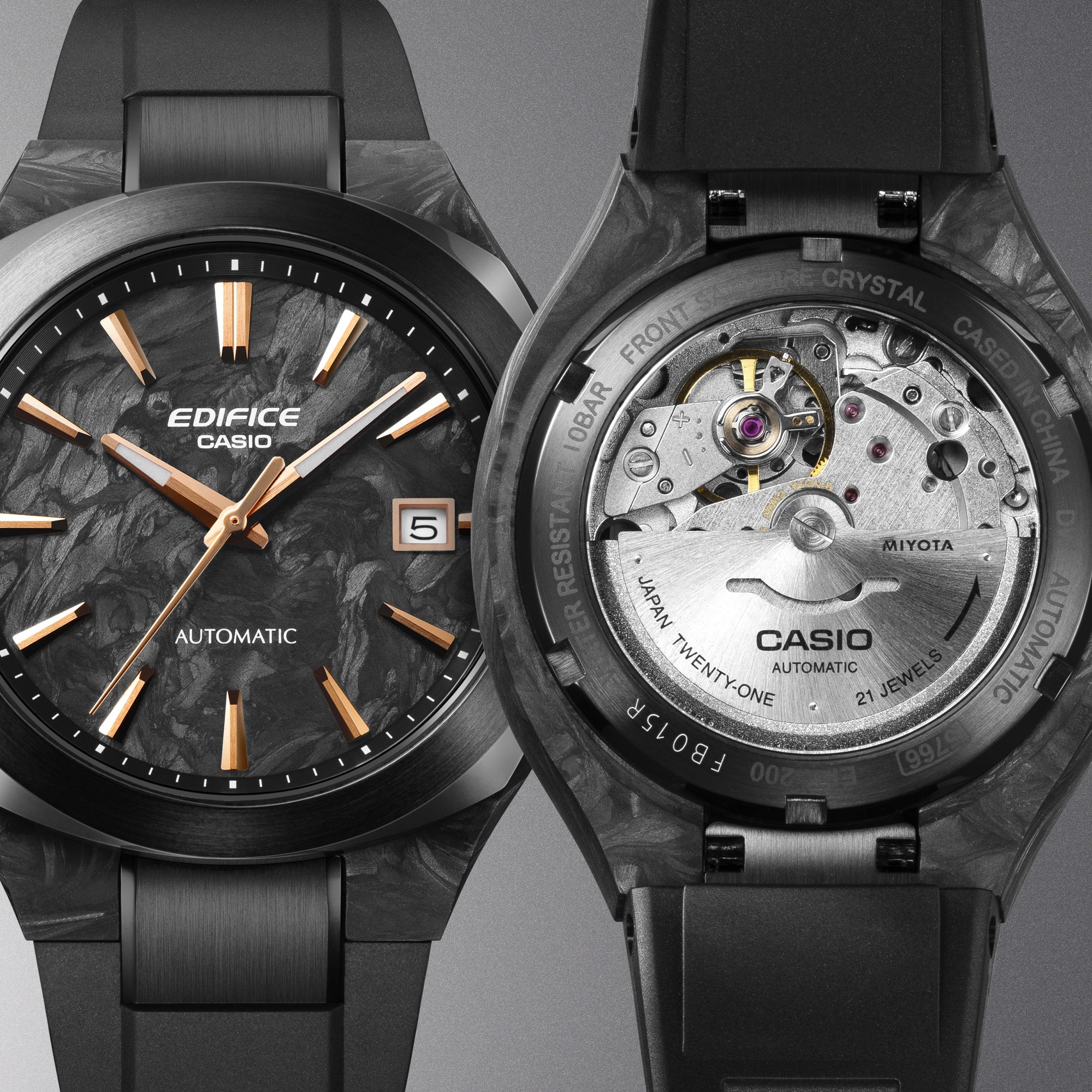 Casio Edifice Automatique - Cadran en Carbone Forgé - Blanc