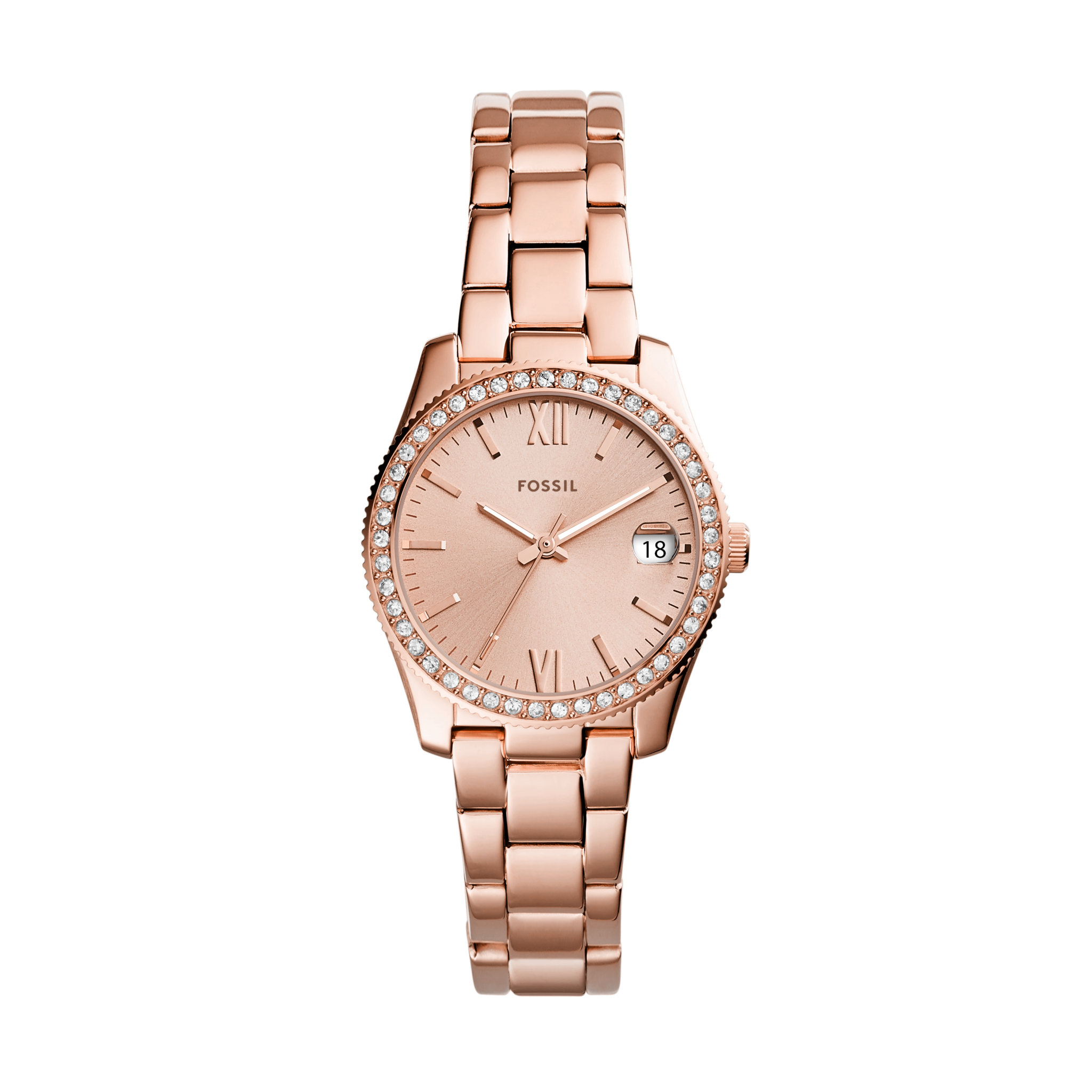 Fossil Scarlette Mini - 32mm Rose Gold-Tone (ES4318) front view