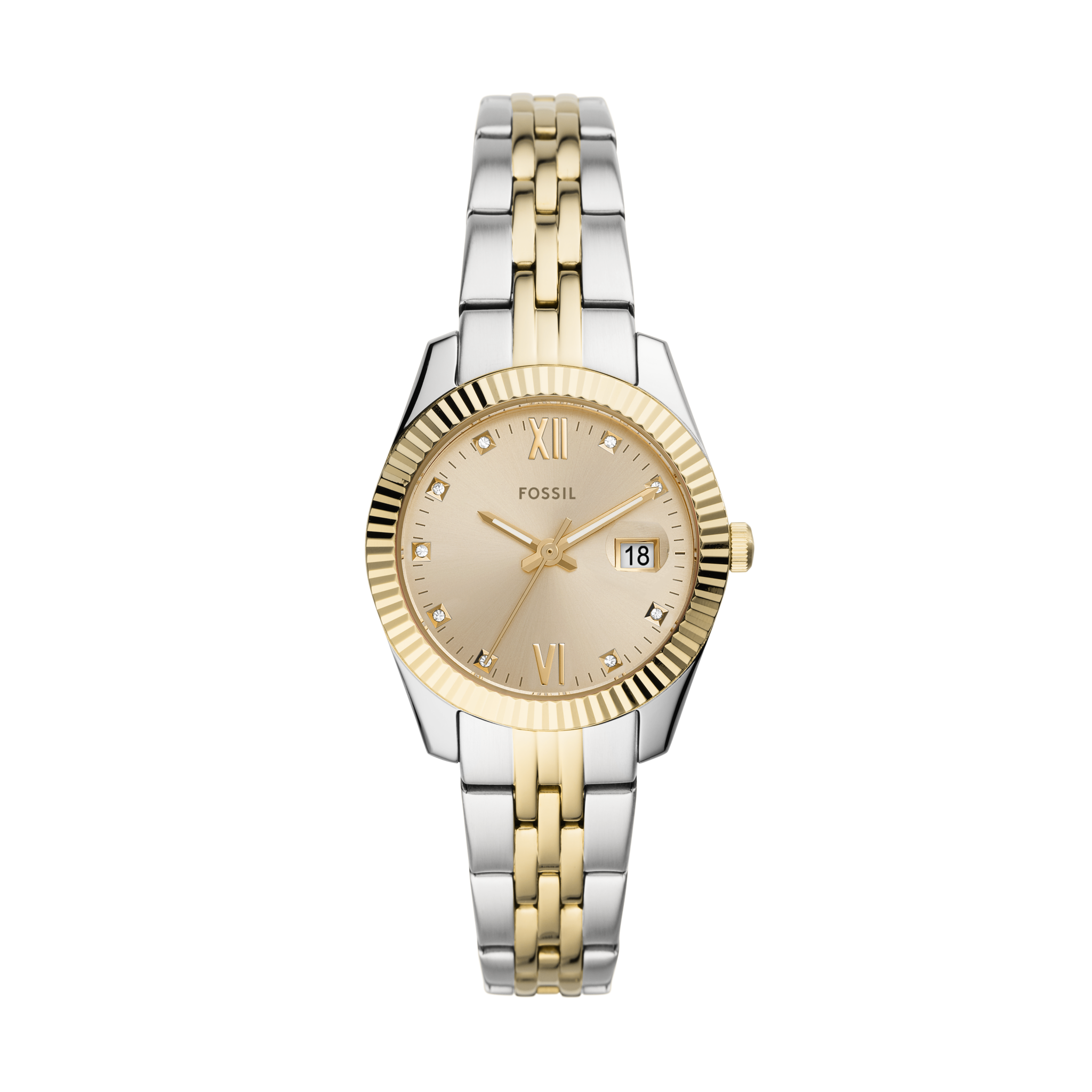 Fossil Scarlette - 33mm Two-Tone Gold Dial (ES4949) front view