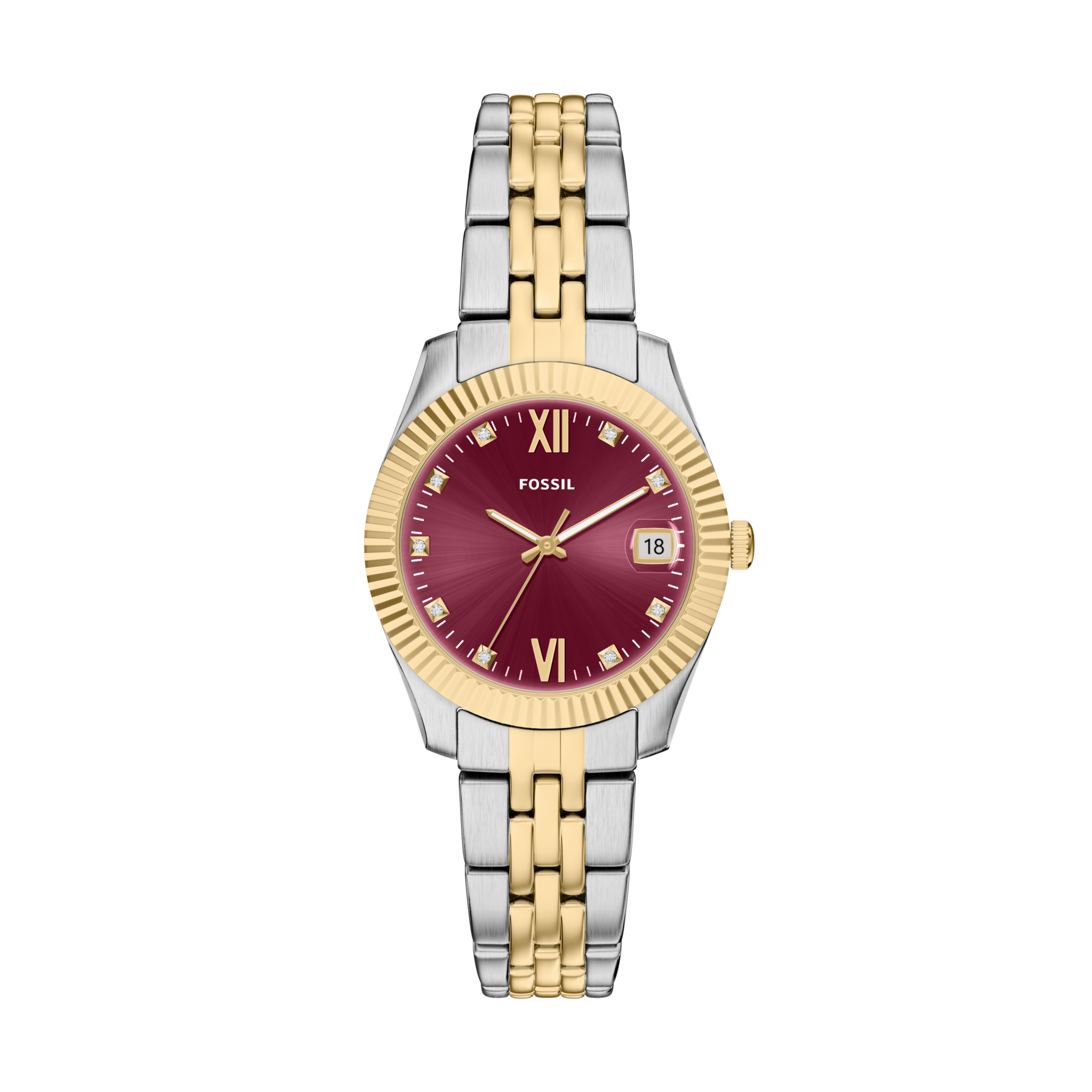 Fossil Scarlette - 33mm Two-Tone Pink Dial Watch ES5461