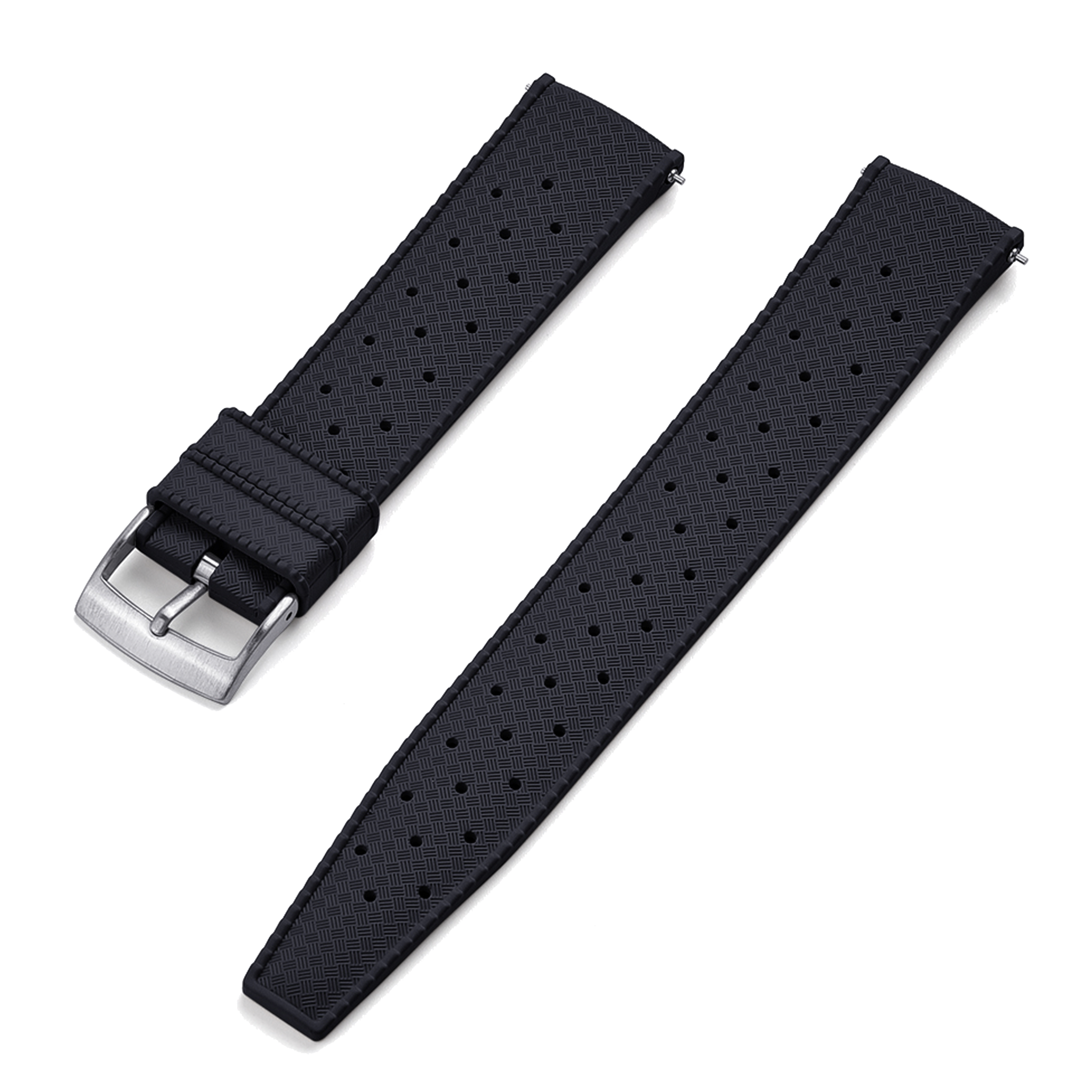 Halifax Watch Bands Classic Tropic FKM Rubber Strap 22MM Black