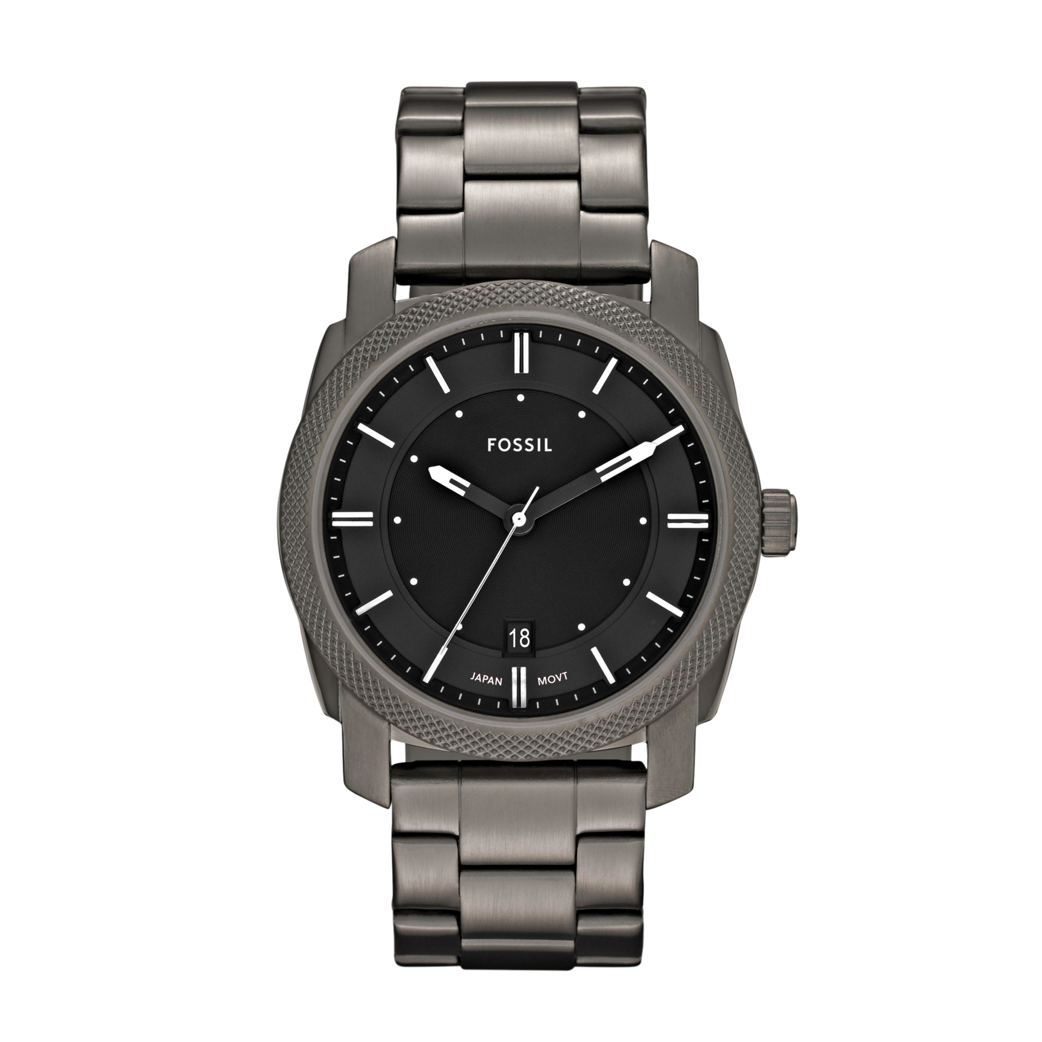 Fossil Machine - 42mm Smoke Stainless Steel (FS4774) front view