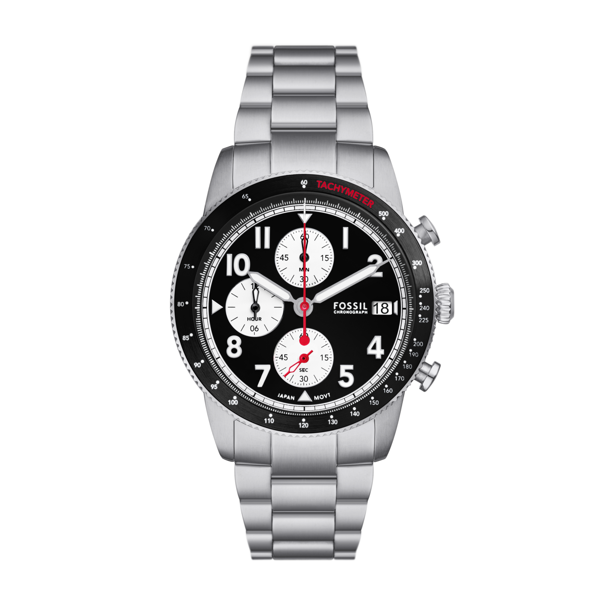 Fossil Sport Tourer Chronograph - 42mm Stainless Steel (FS6045) front view