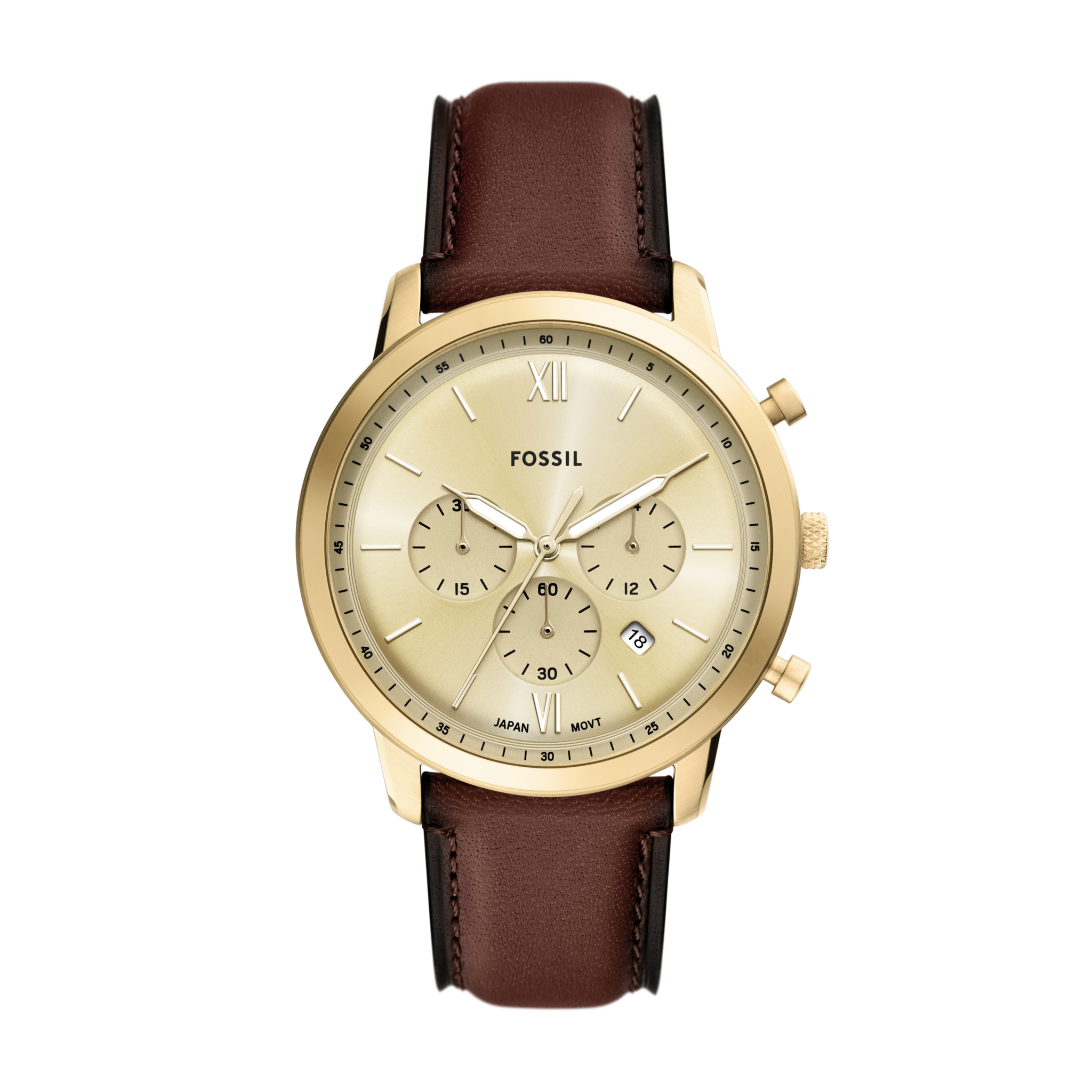 Fossil Neutra Chronograph - 44mm Brown Leather (FS6113) front view