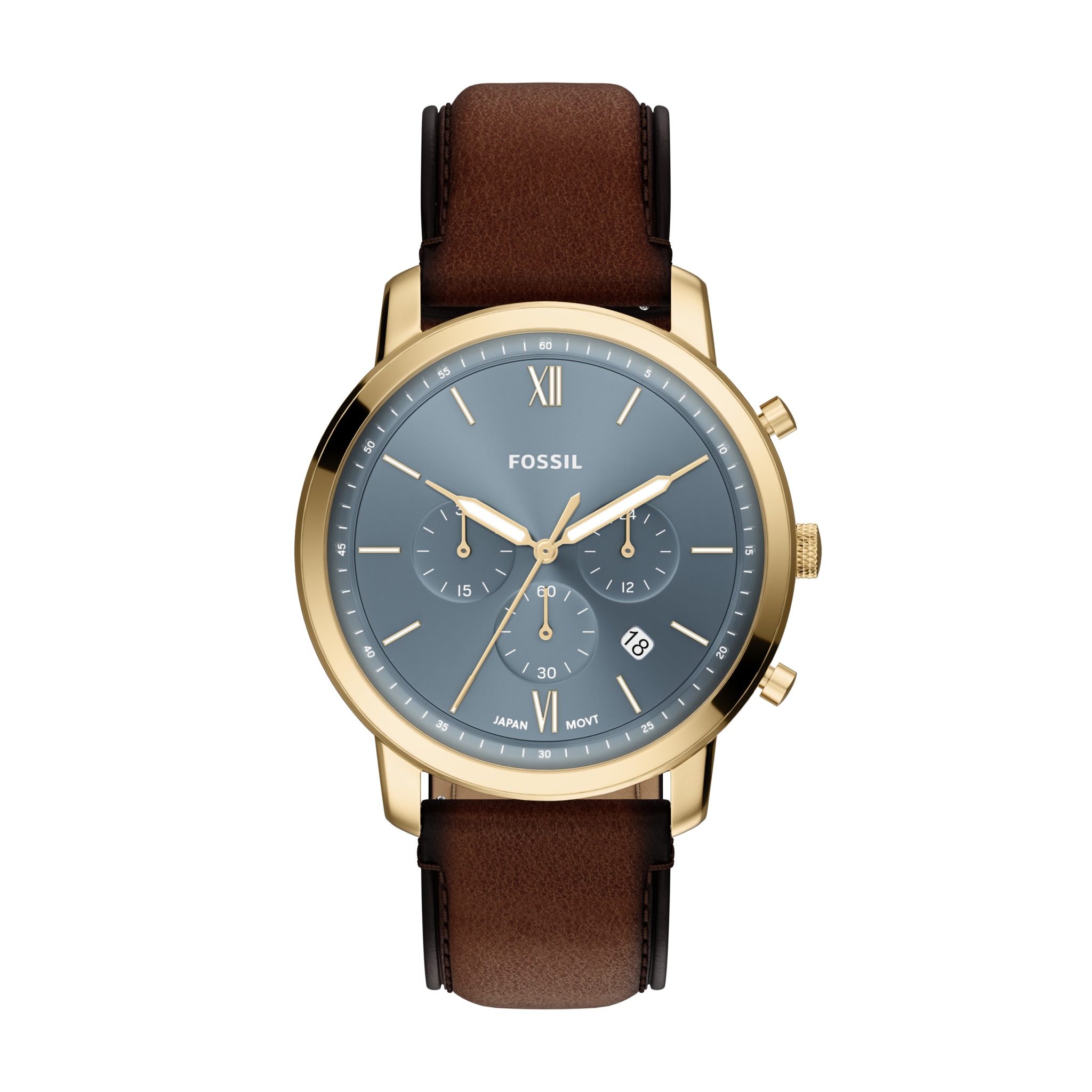Fossil Neutra Chronograph - 44mm Blue Dial (FS6162) front view