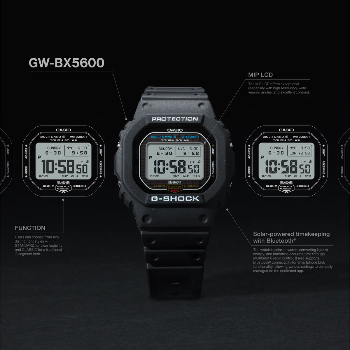 Casio G-Shock - GW-BX5600-1 - Positive MIP Display