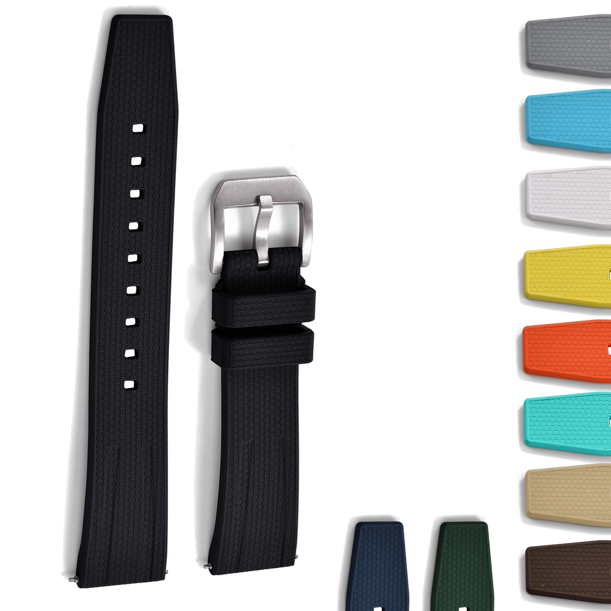 Halifax Watch Bands - Buslo FKM Rubber Strap