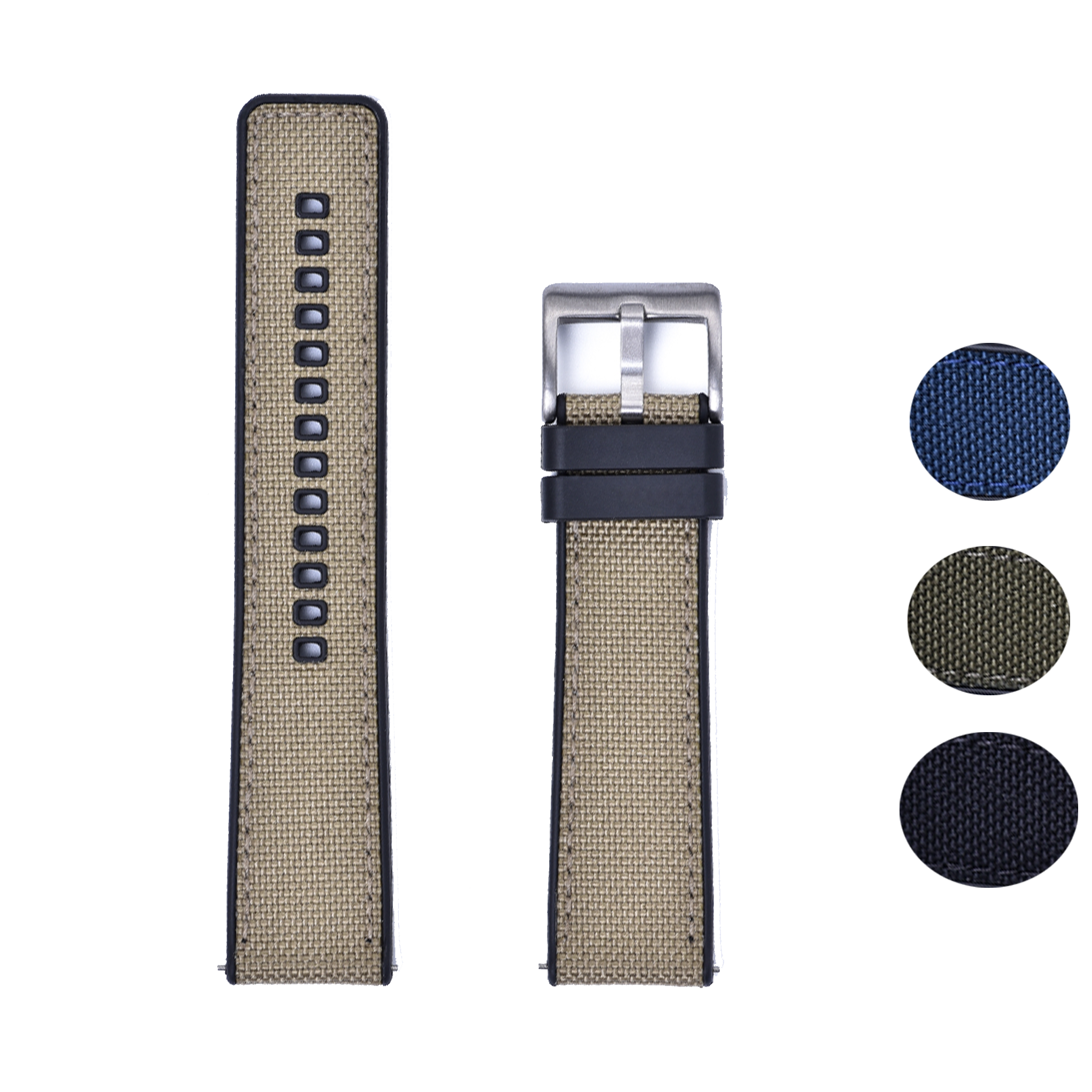 Halifax Watch Bands - Canvas Hybrid FKM Rubber Strap