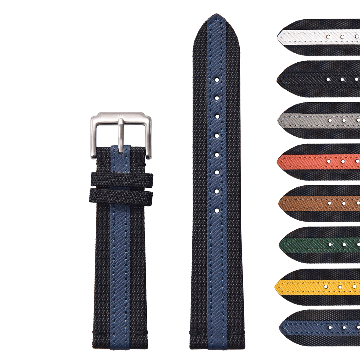 Halifax Watch Bands - Sailcloth &amp; Saffiano Leather Hybrid