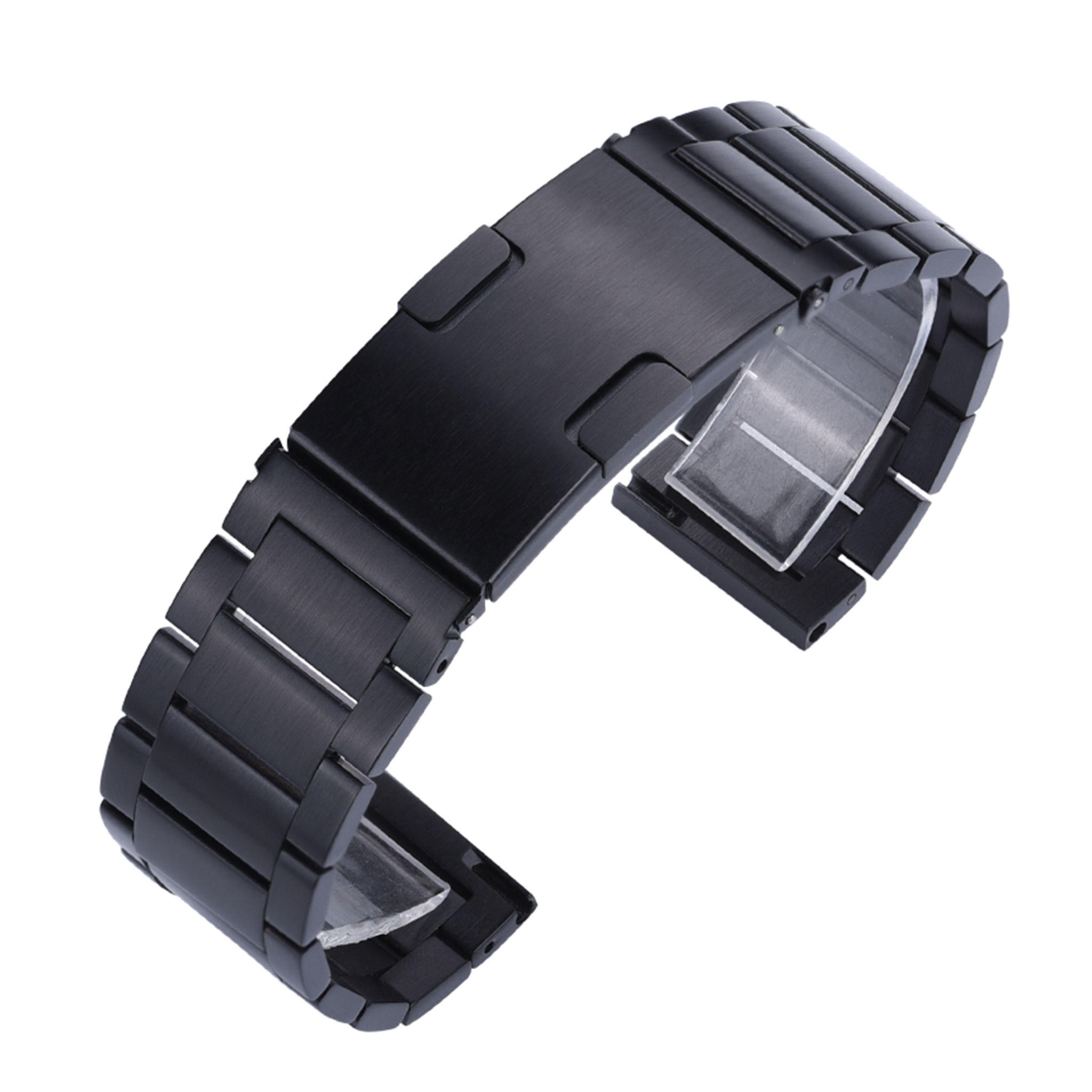 Halifax Watch Bands Low Profile Stainless Steel Bracelet 22MM Black