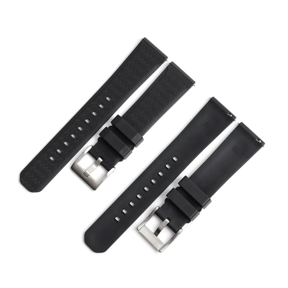 Halifax Watch Bands - Herringbone Textured FKM Rubber Strap