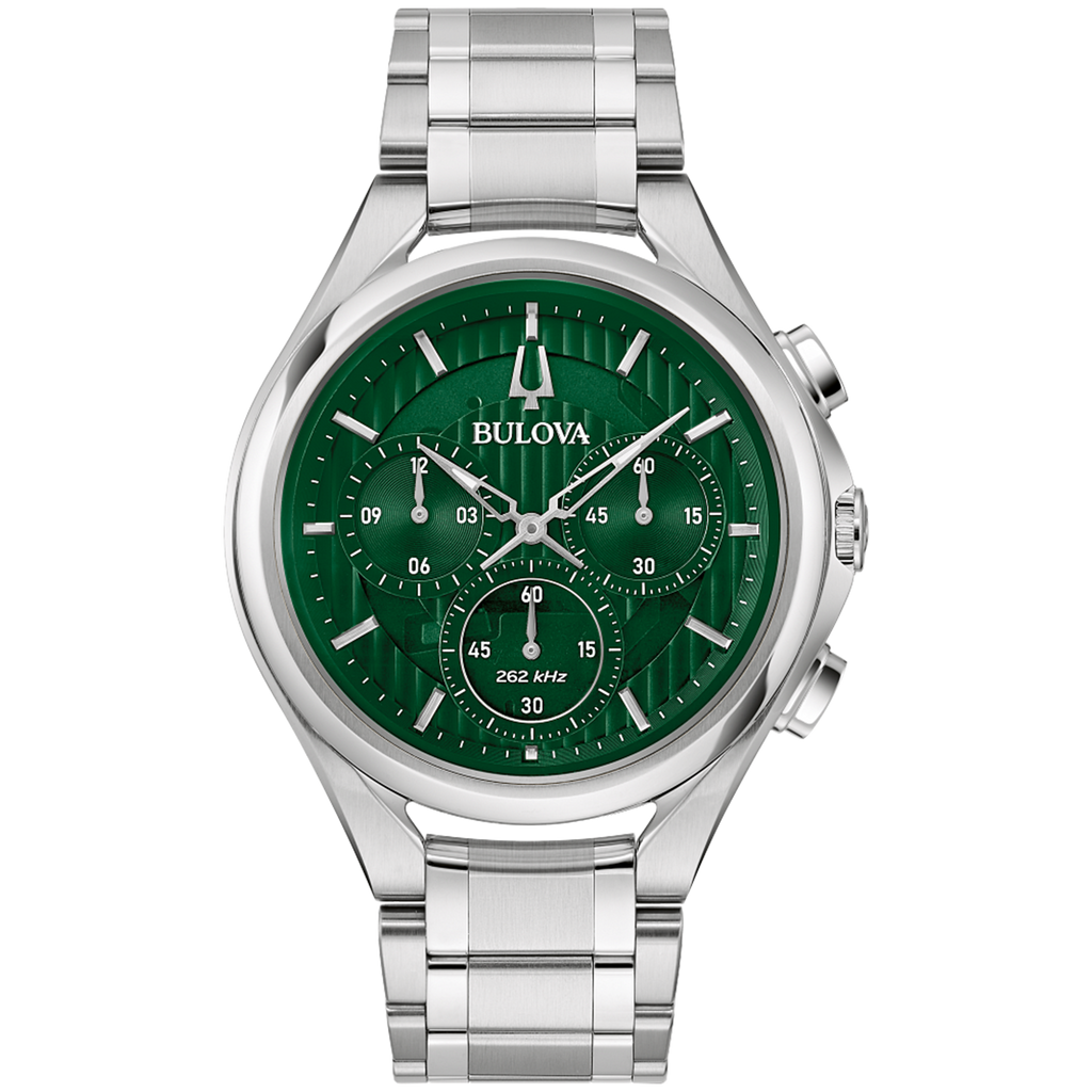 Bulova - Men's Curv Chronograph Watch - Green Dial