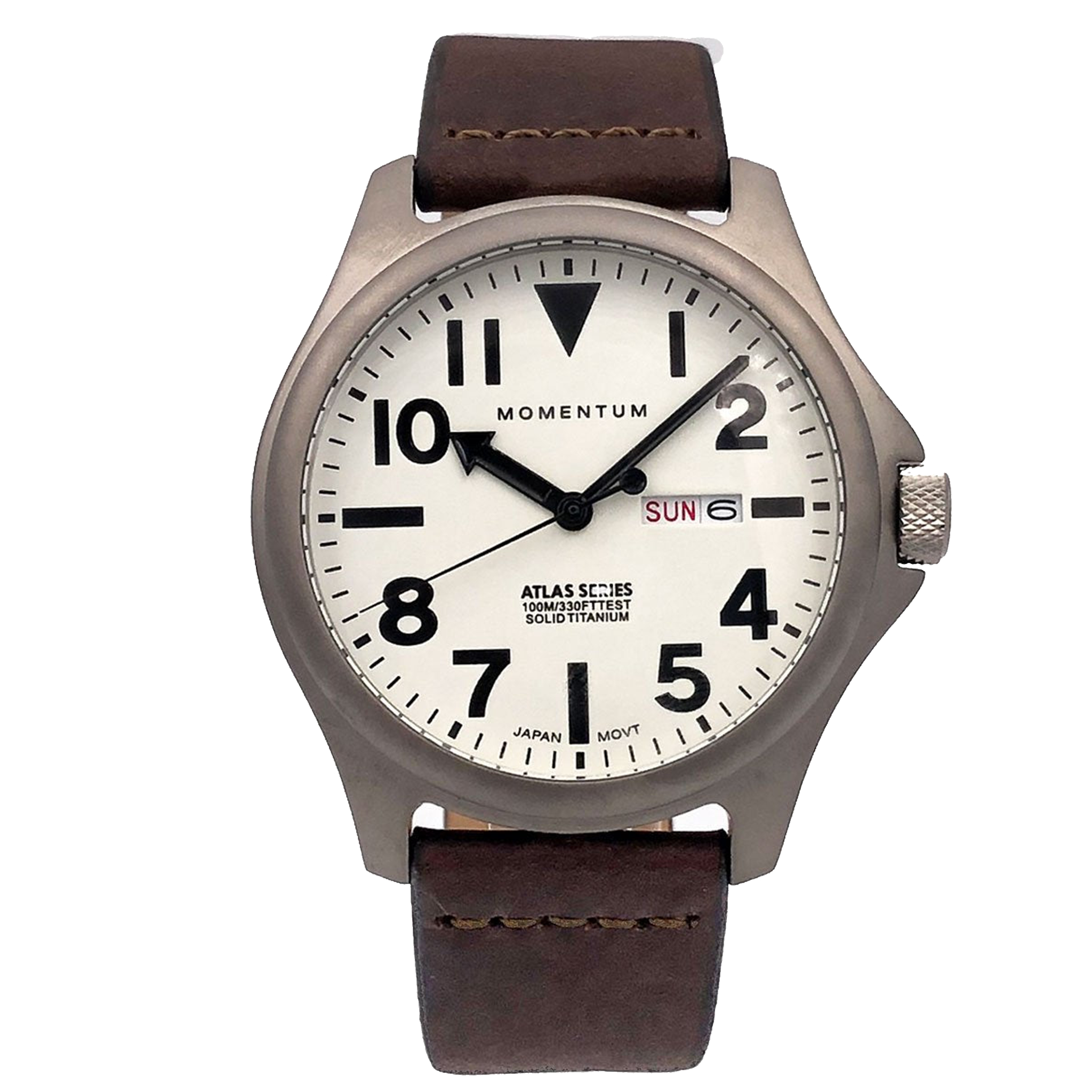 Momentum Atlas 44MM - White Dial, Brown Bramante leather