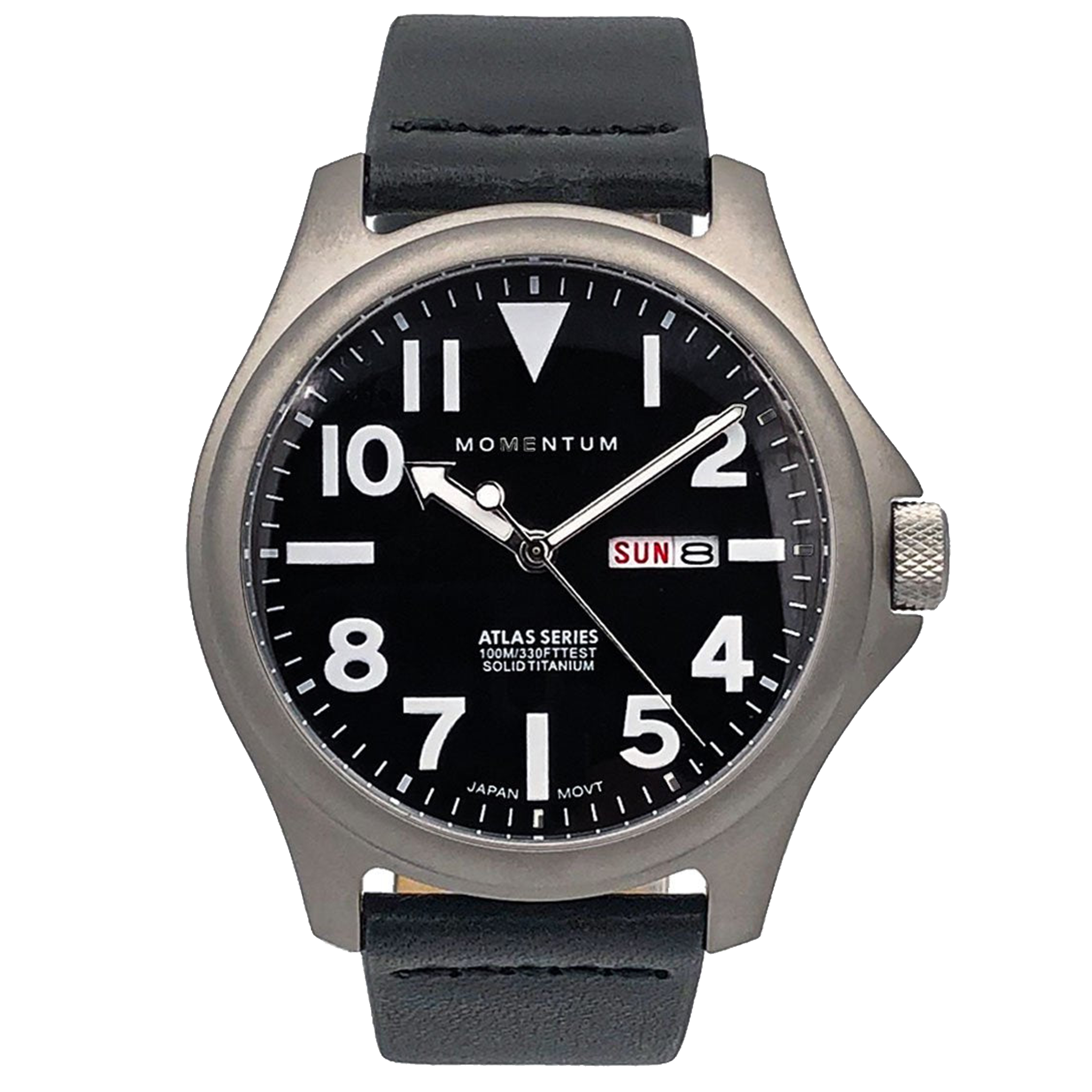 Momentum Atlas 44MM - Black Dial, Black Bramante leather