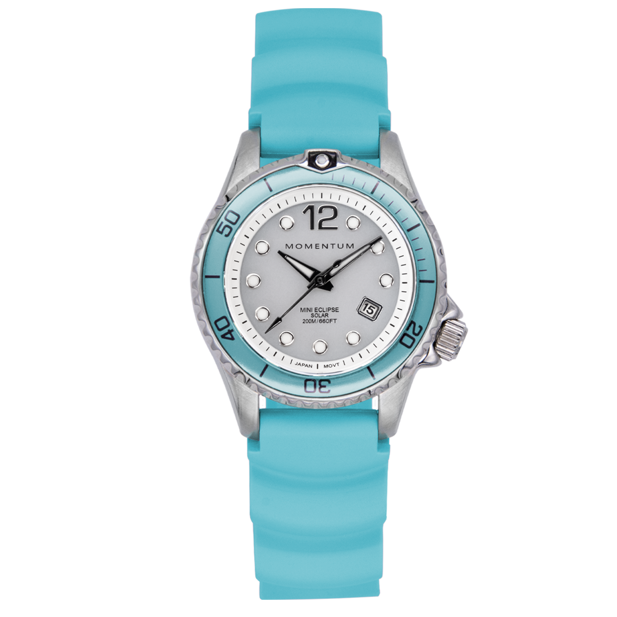 Momentum Mini Eclipse Solar - Aqua Bezel