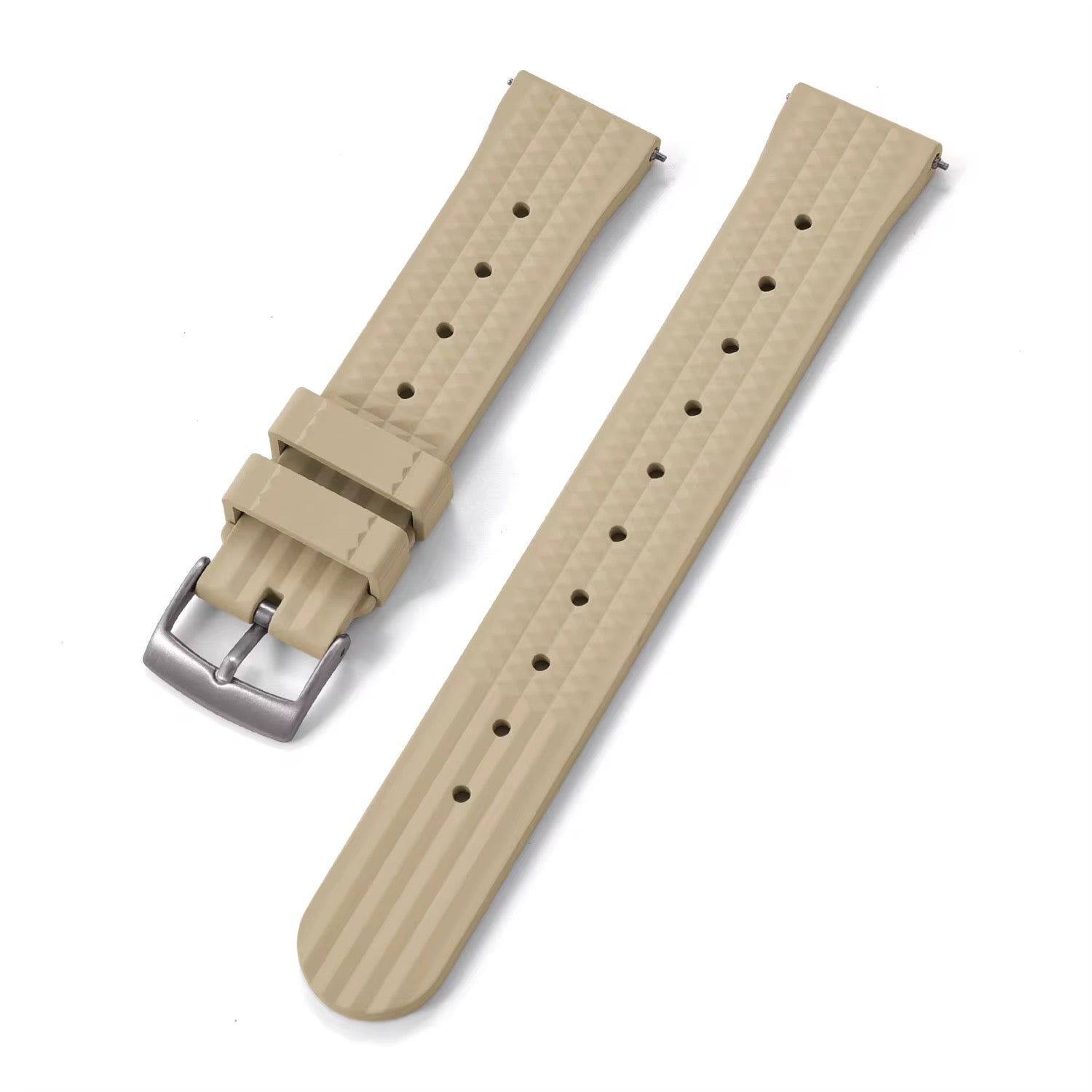 Halifax Watch Bands - Seiko Style Waffle FKM Rubber Strap