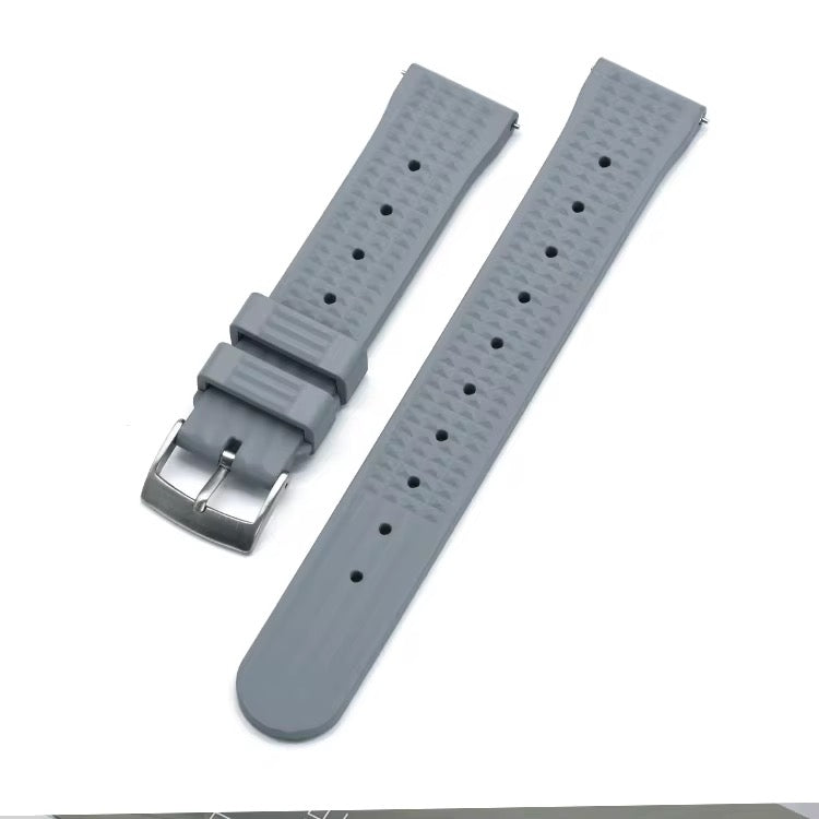 Halifax Watch Bands - Seiko Style Waffle FKM Rubber Strap