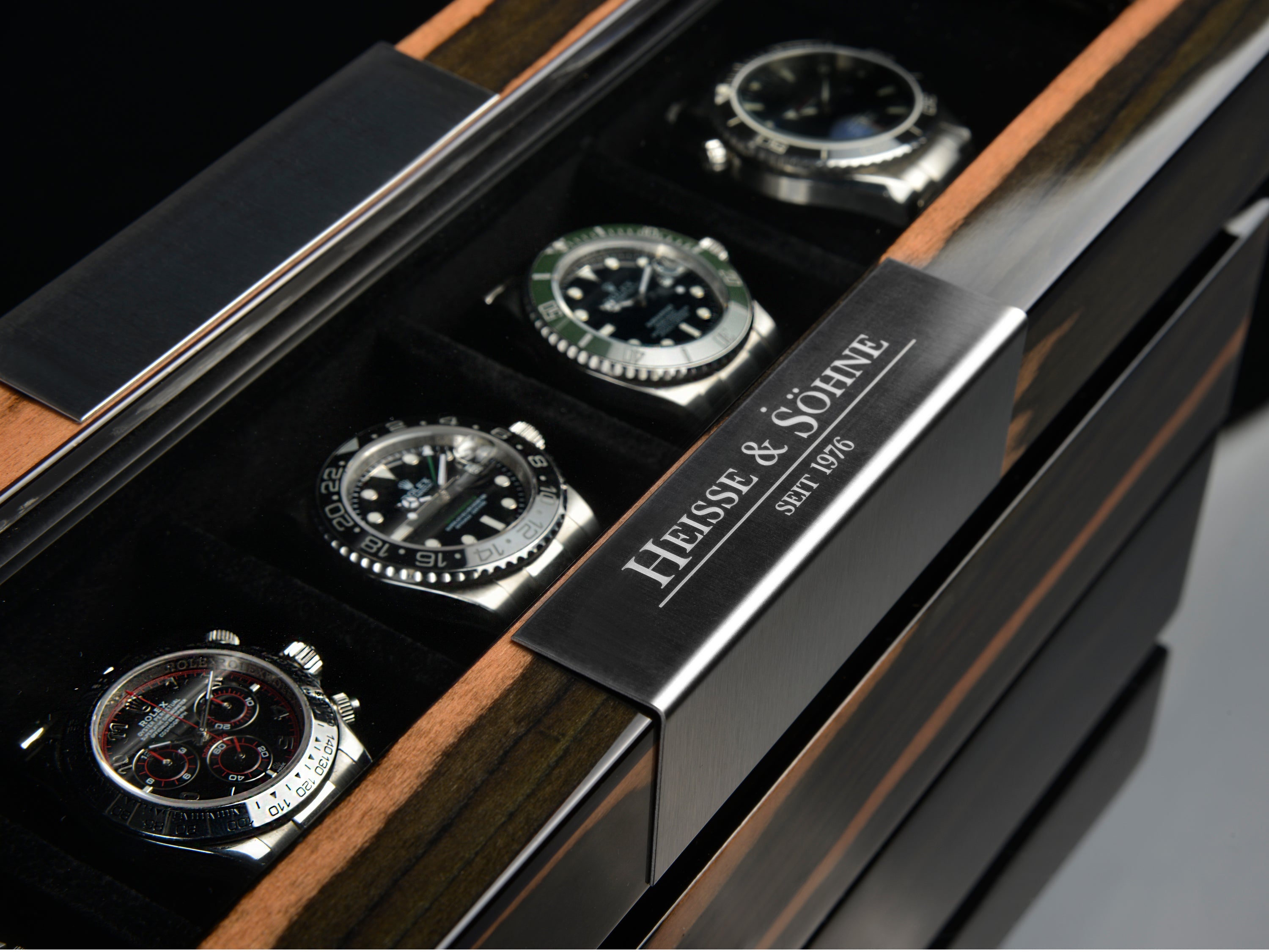 HEISSE & SÖHNE - 5 Watch Box - Macassar & Black