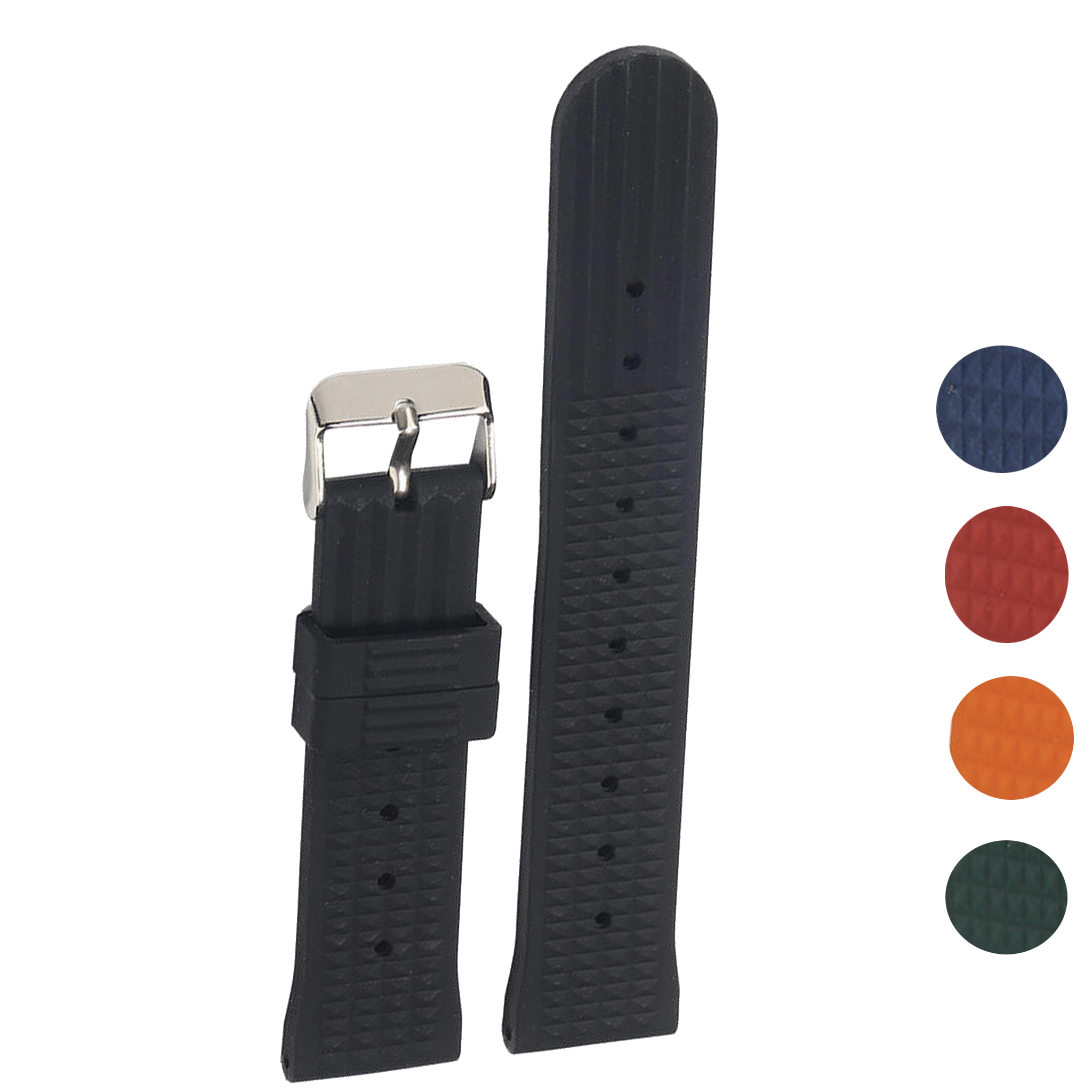 Halifax Watch Bands - Seiko Style Waffle Silicone Band