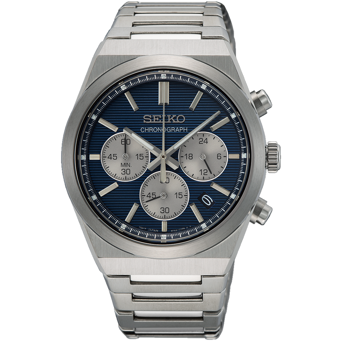 Seiko Watch Quartz Chronograph Blue Dial