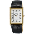 Seiko Watch - Gold Tone with Black Leather SWR104