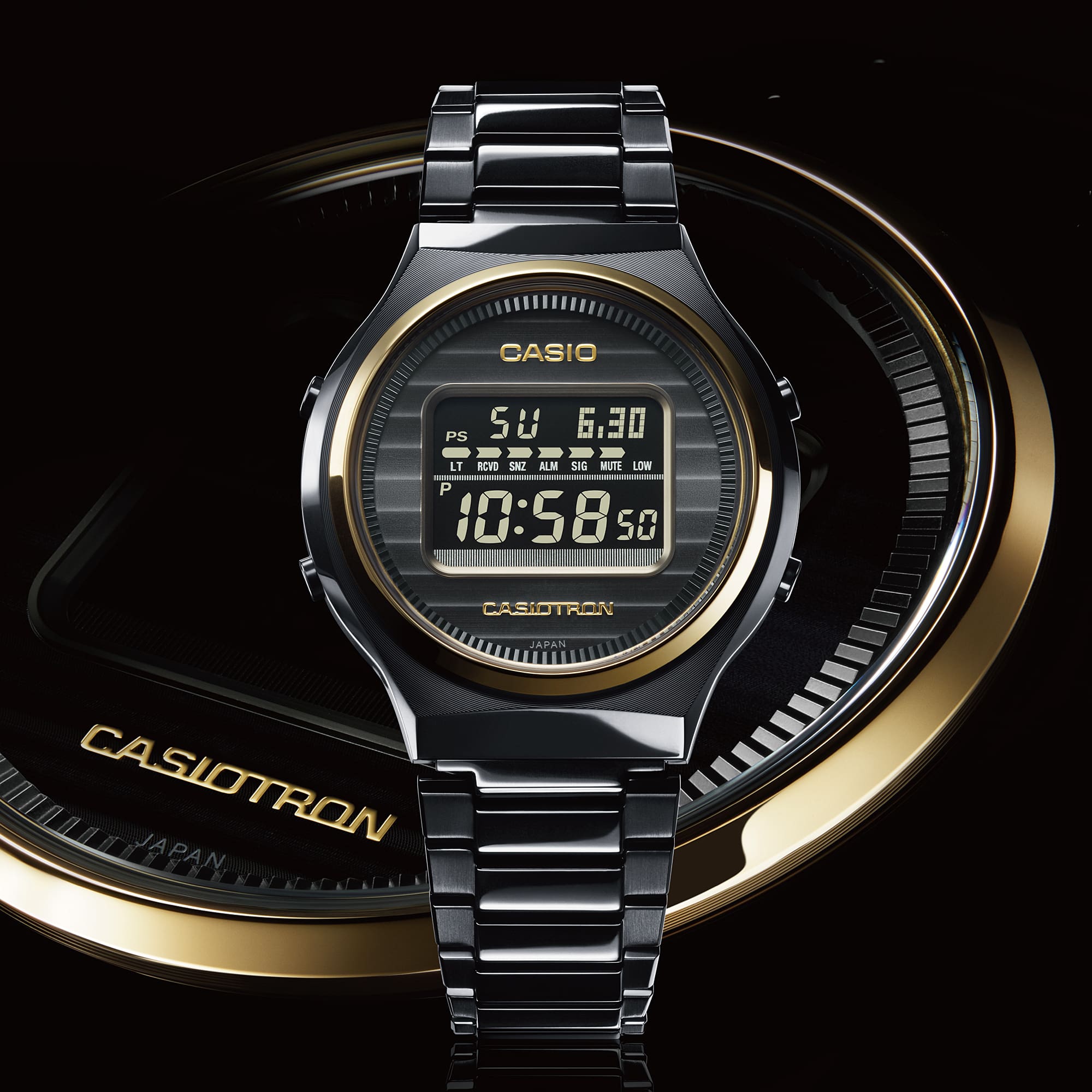 Watch casio black sale