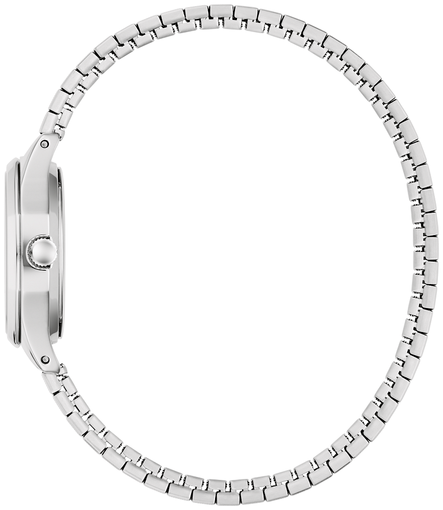 Robe vintage Caravelle – Cadran argenté 24 mm, ton argenté
