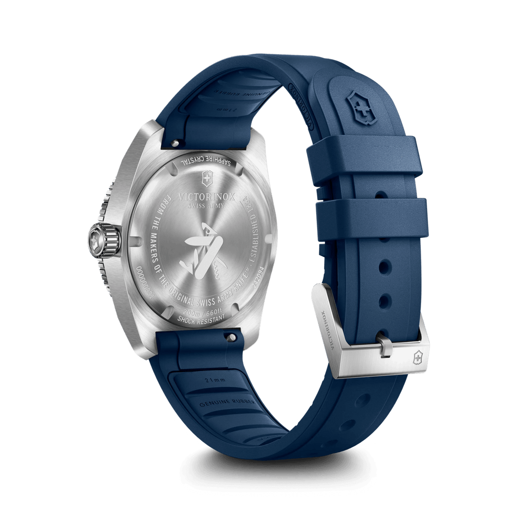 Victorinox Maverick 242094 39mm quartz watch with blue dial and blue rubber strap