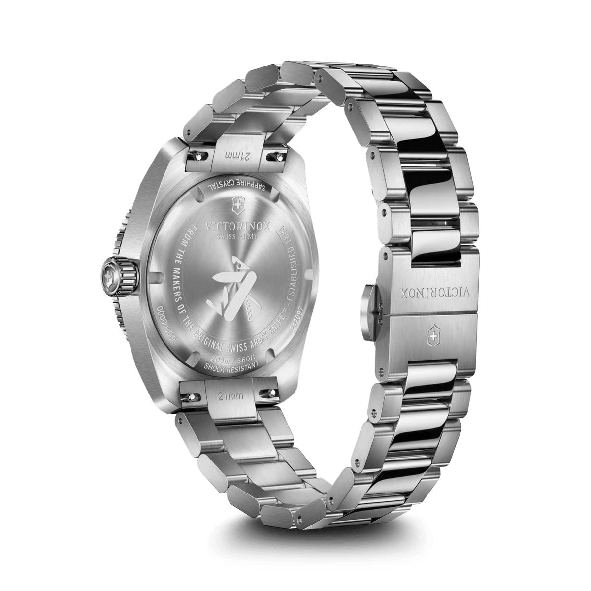 Victorinox Maverick 242097 39mm quartz watch with black dial and stainless-steel bracelet