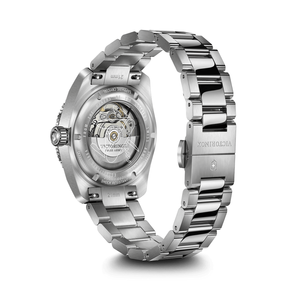 Victorinox Maverick 242105 39mm automatic watch with black dial and stainless-steel bracelet