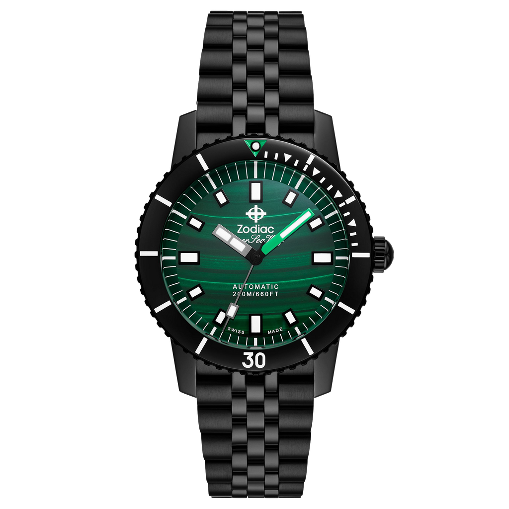 Zodiac - Super Sea Wolf Compression Diver - Genuine Malachite Dial