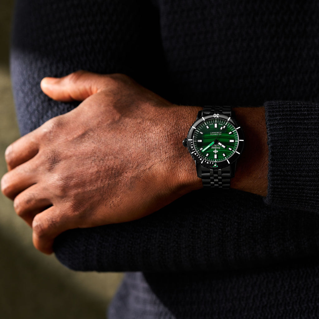 Zodiac - Super Sea Wolf Compression Diver - Genuine Malachite Dial