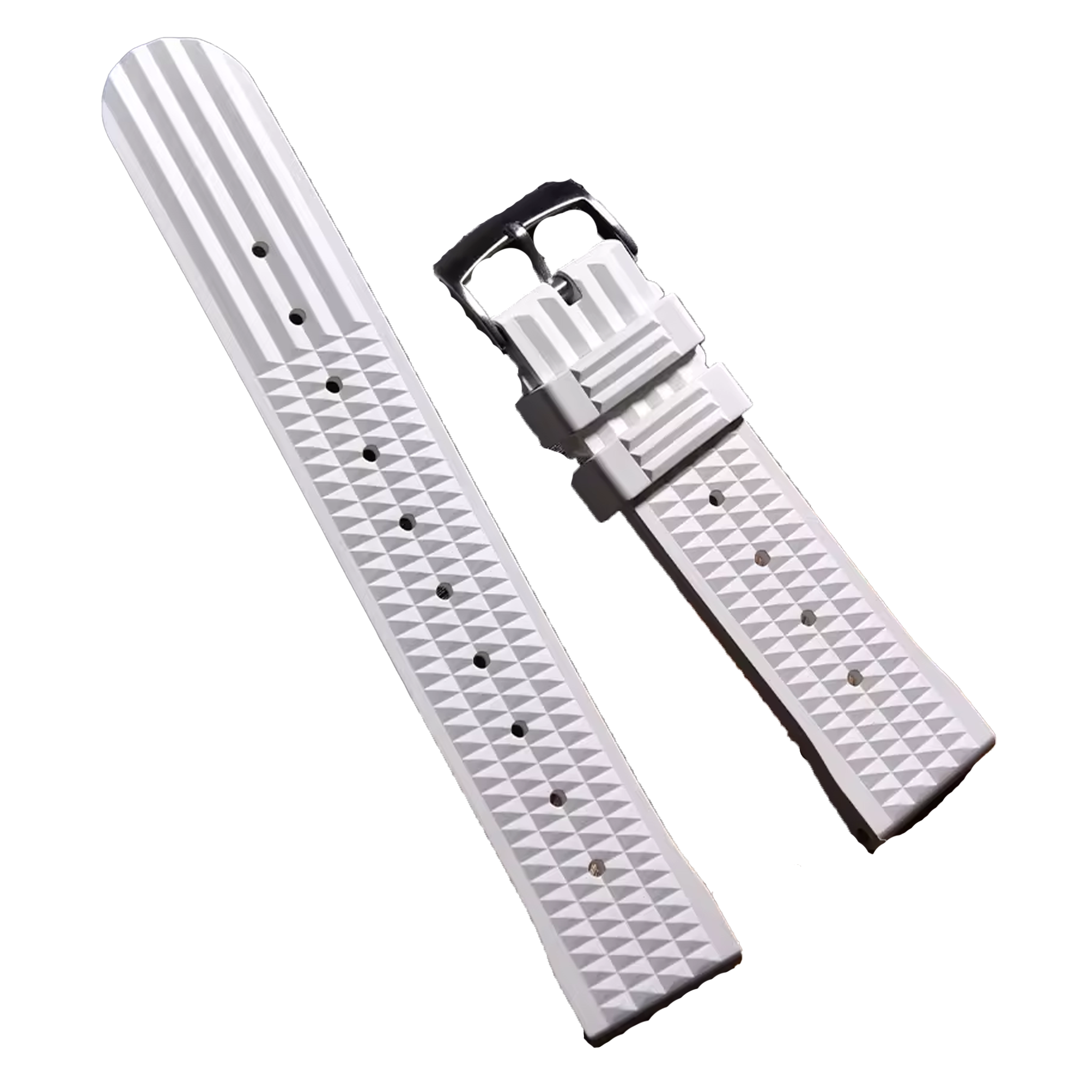 Halifax Watch Bands - Seiko Style Waffle FKM Rubber Strap