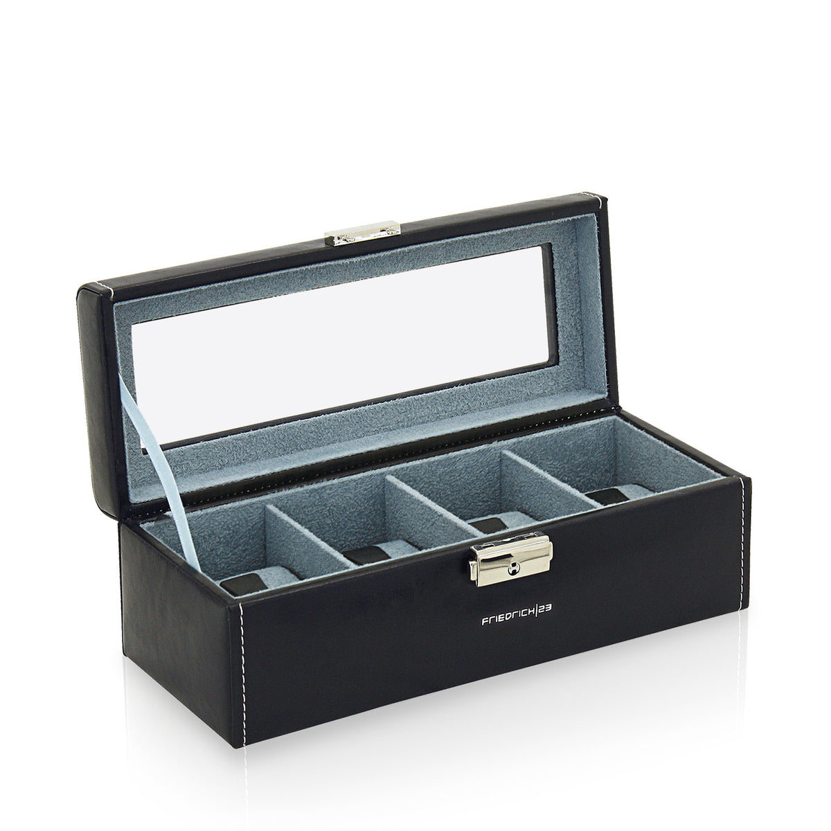 Friedrich23 - Coffret pour montres Bond 4 avec fenêtre - Noir et bleu 