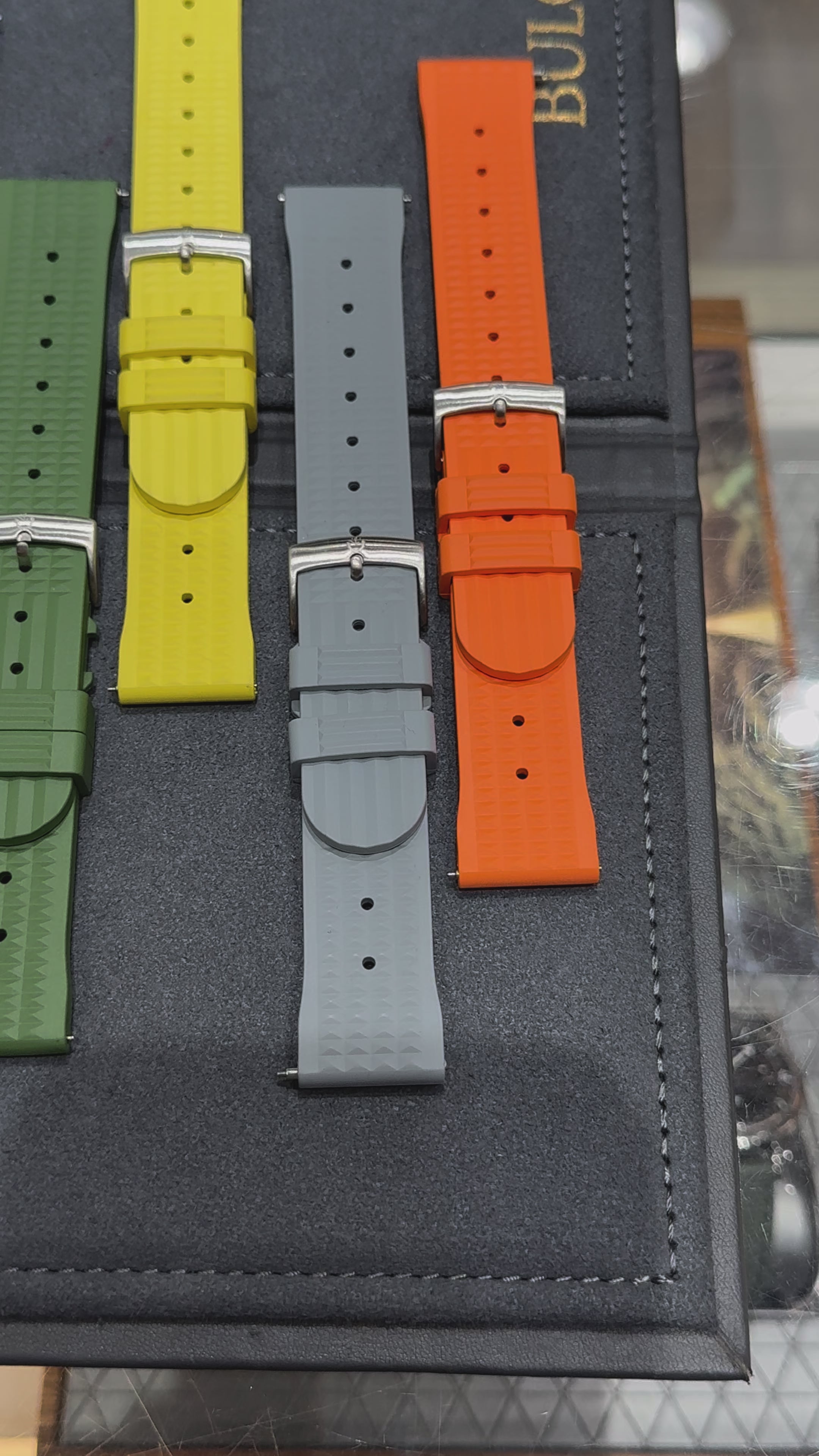 Bracelets de montre Halifax - Bracelet en caoutchouc FKM gaufré de style Seiko