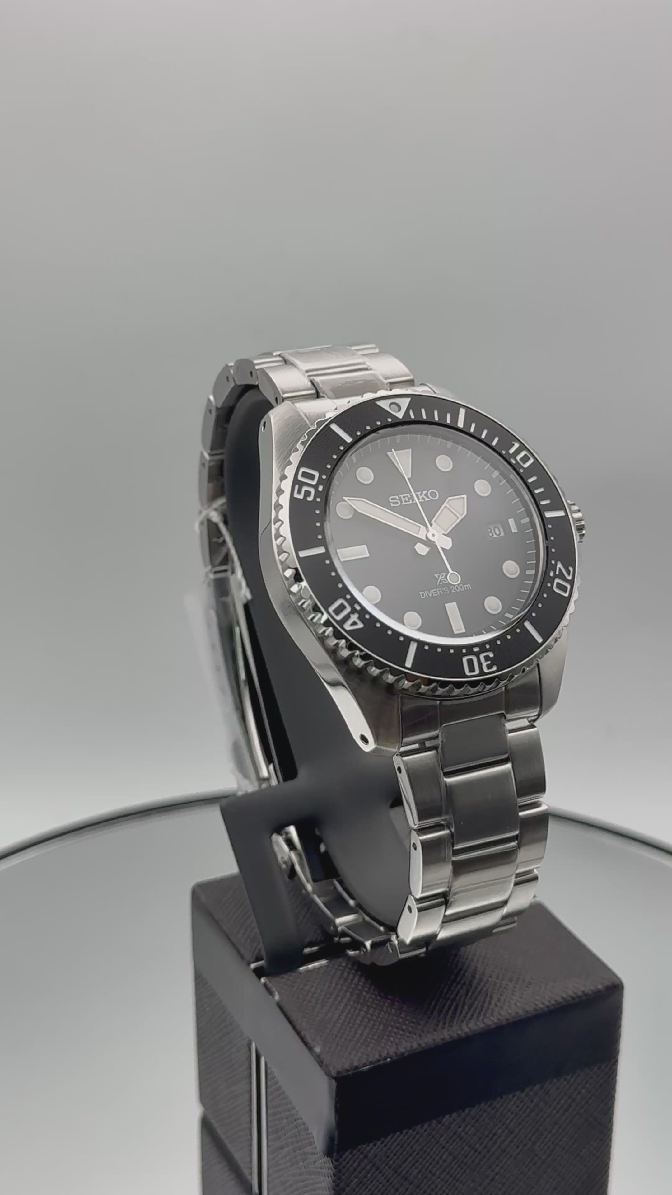 Seiko Prospex - Montre de plongée solaire - Cadran noir