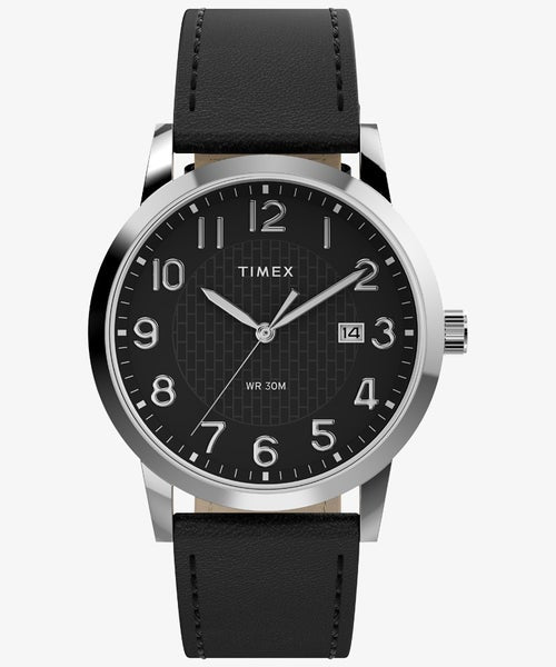 Timex Main Street 38mm Silver/Black Watch - TW2Y67400