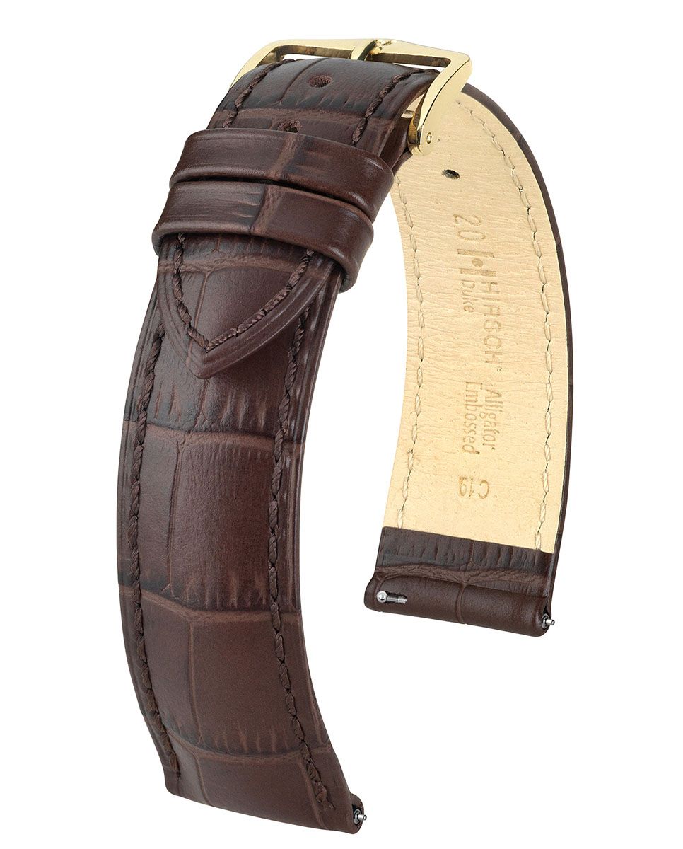 Hirsch DUKE Alligator Embossed Leather Watch Strap