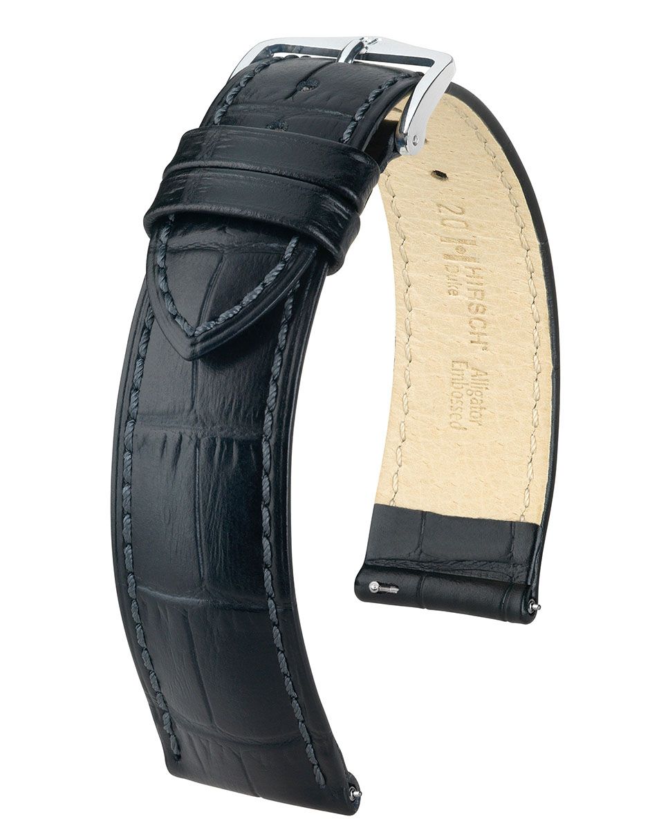 Hirsch DUKE Alligator Embossed Leather Watch Strap