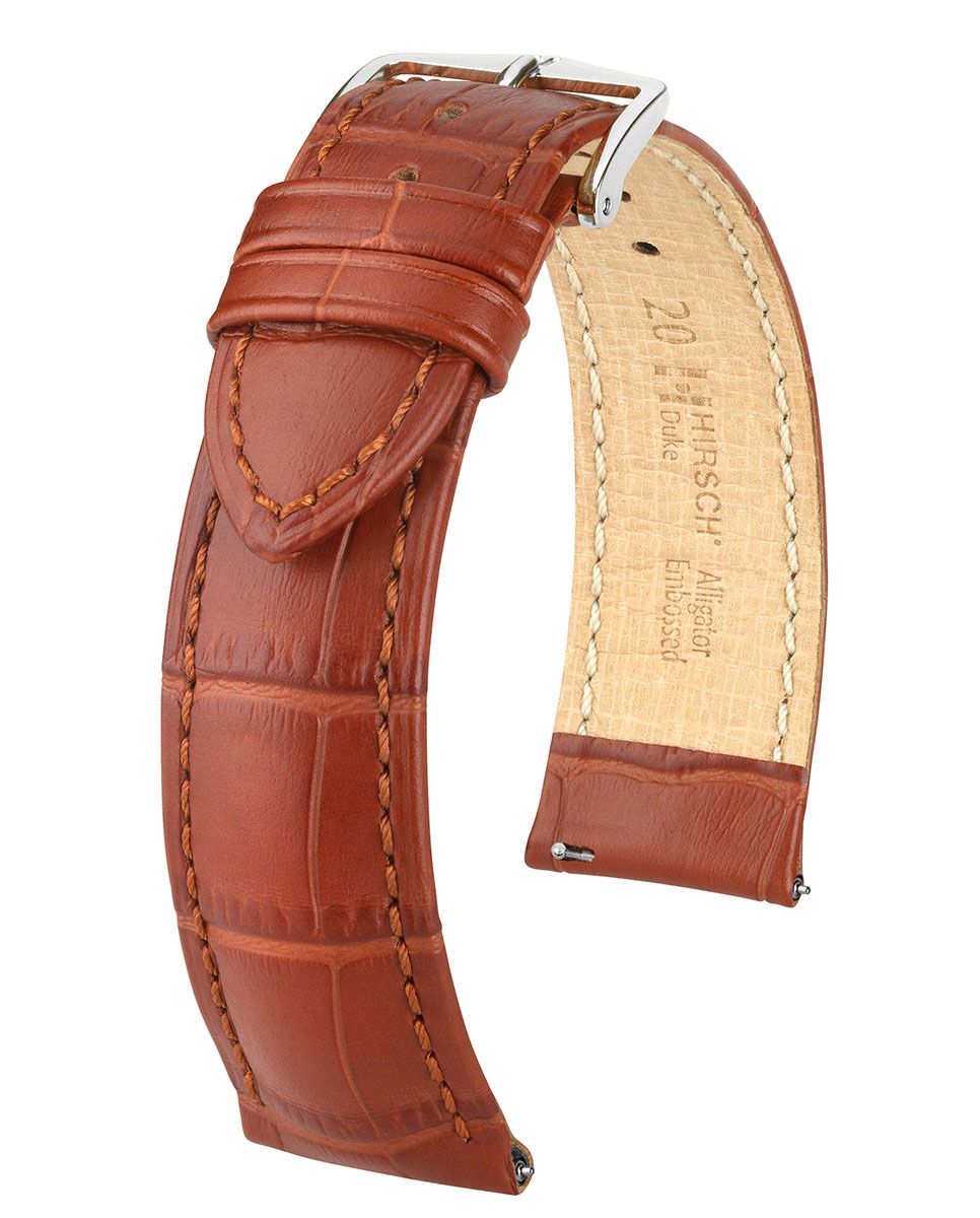 Hirsch DUKE Alligator Embossed Leather Watch Strap