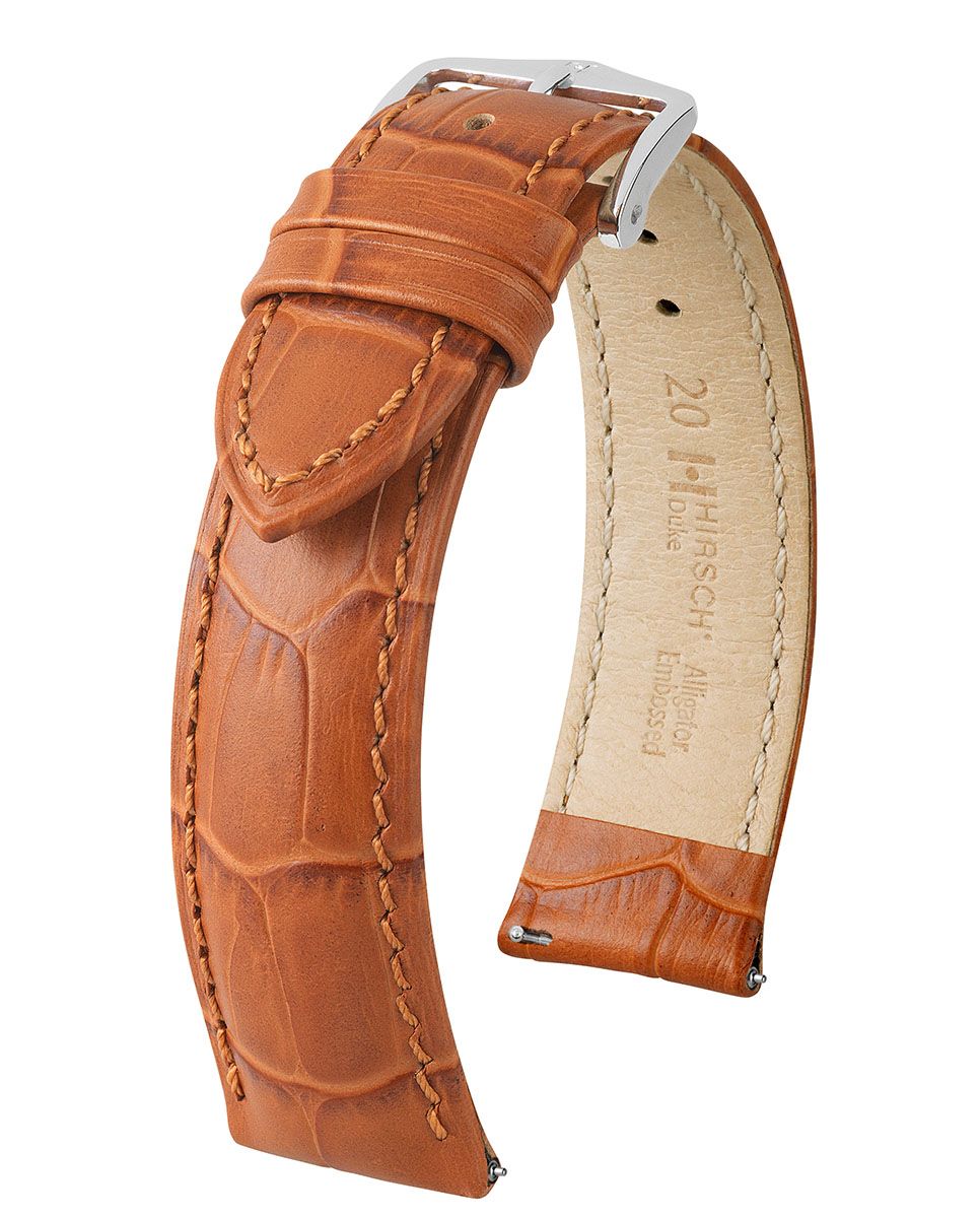 Hirsch DUKE Alligator Embossed Leather Watch Strap