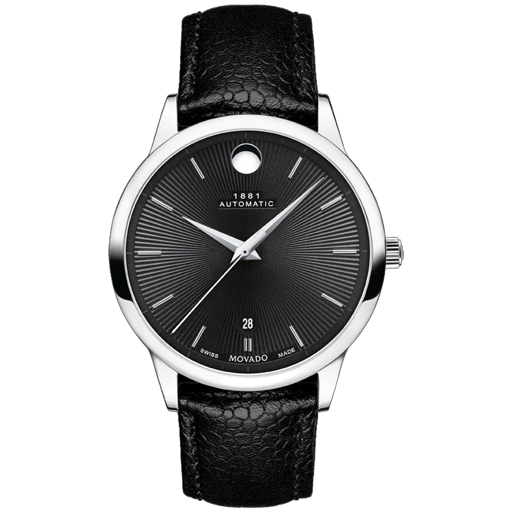 Movado 1881 Automatic - Stainless Steel with Black Leather