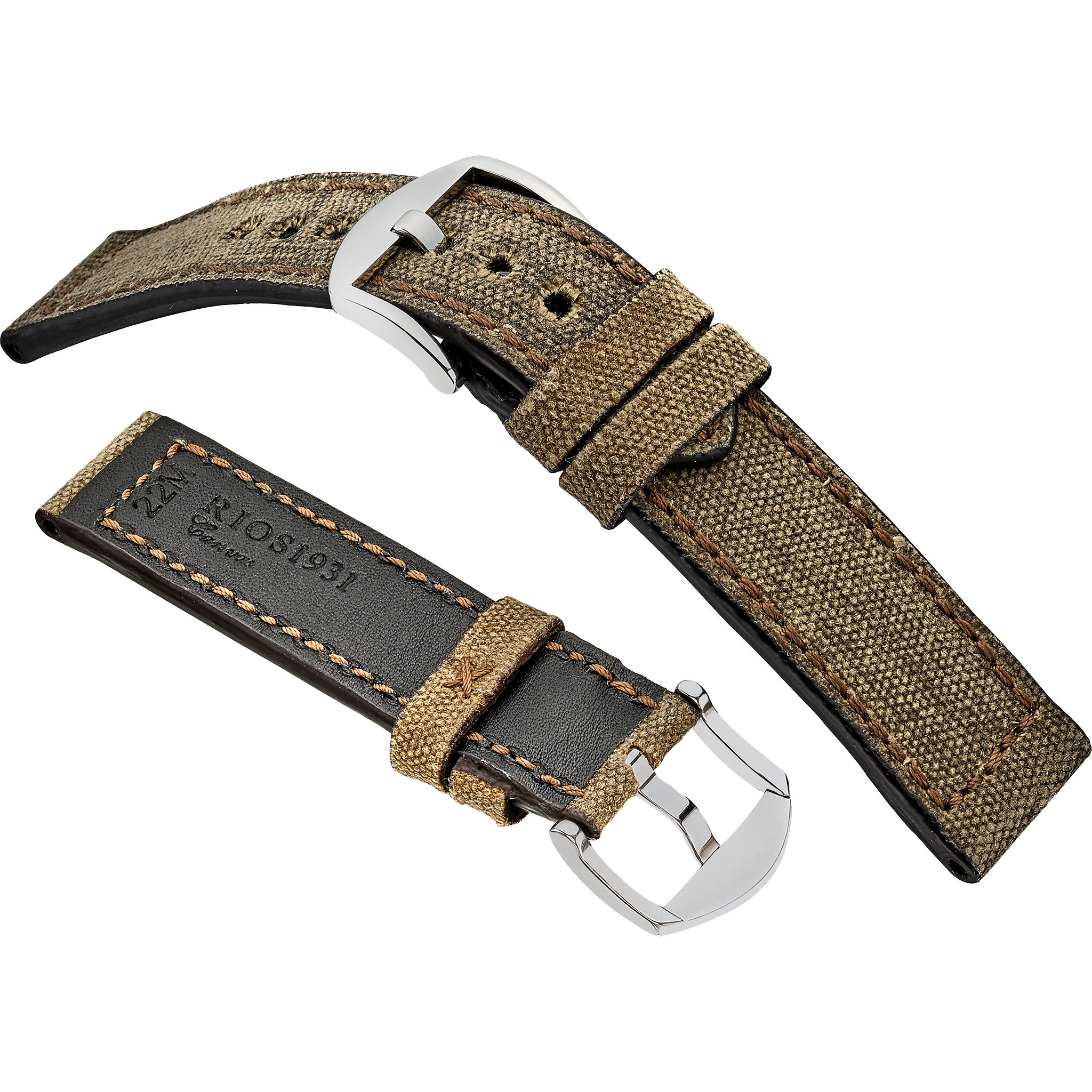 Canvas leather 2025 watch strap